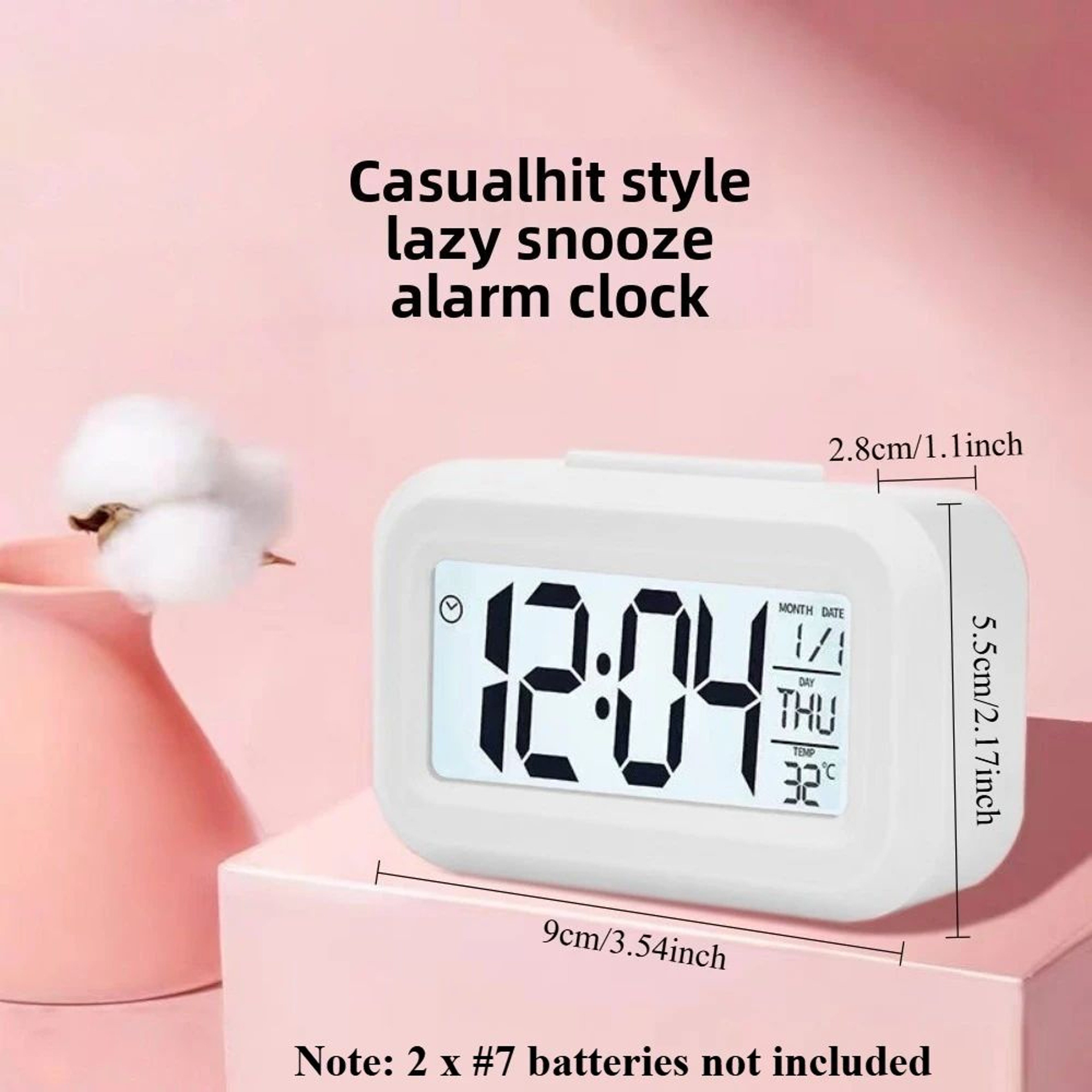 LED Digital Alarm Clock With Snooze  Temperature Display  Backlit Desk Clock For Home  Office 0