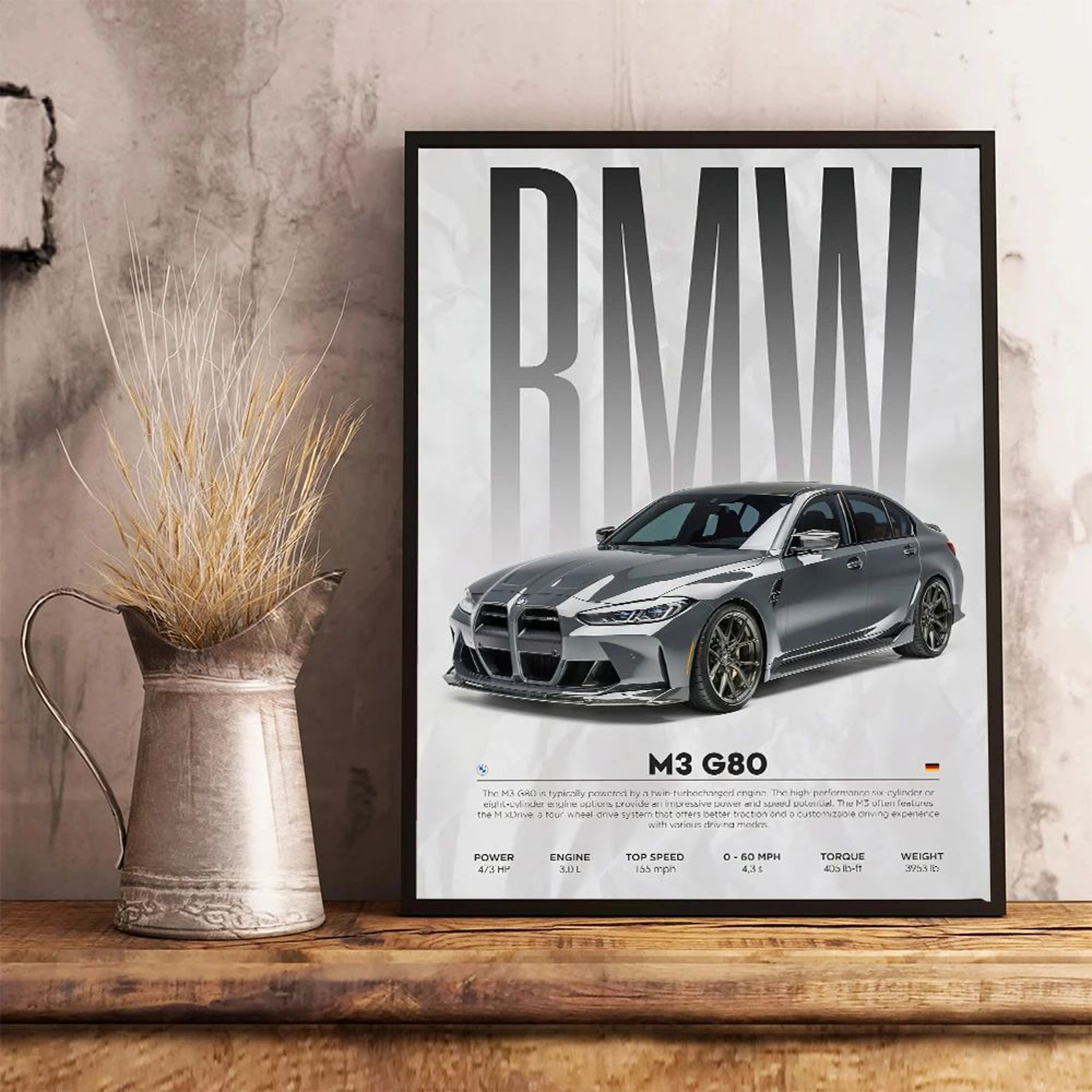 Modern Black Sports Car Canvas Wall Art  Famous Racing Car Poster Print For Living Room Decor 1