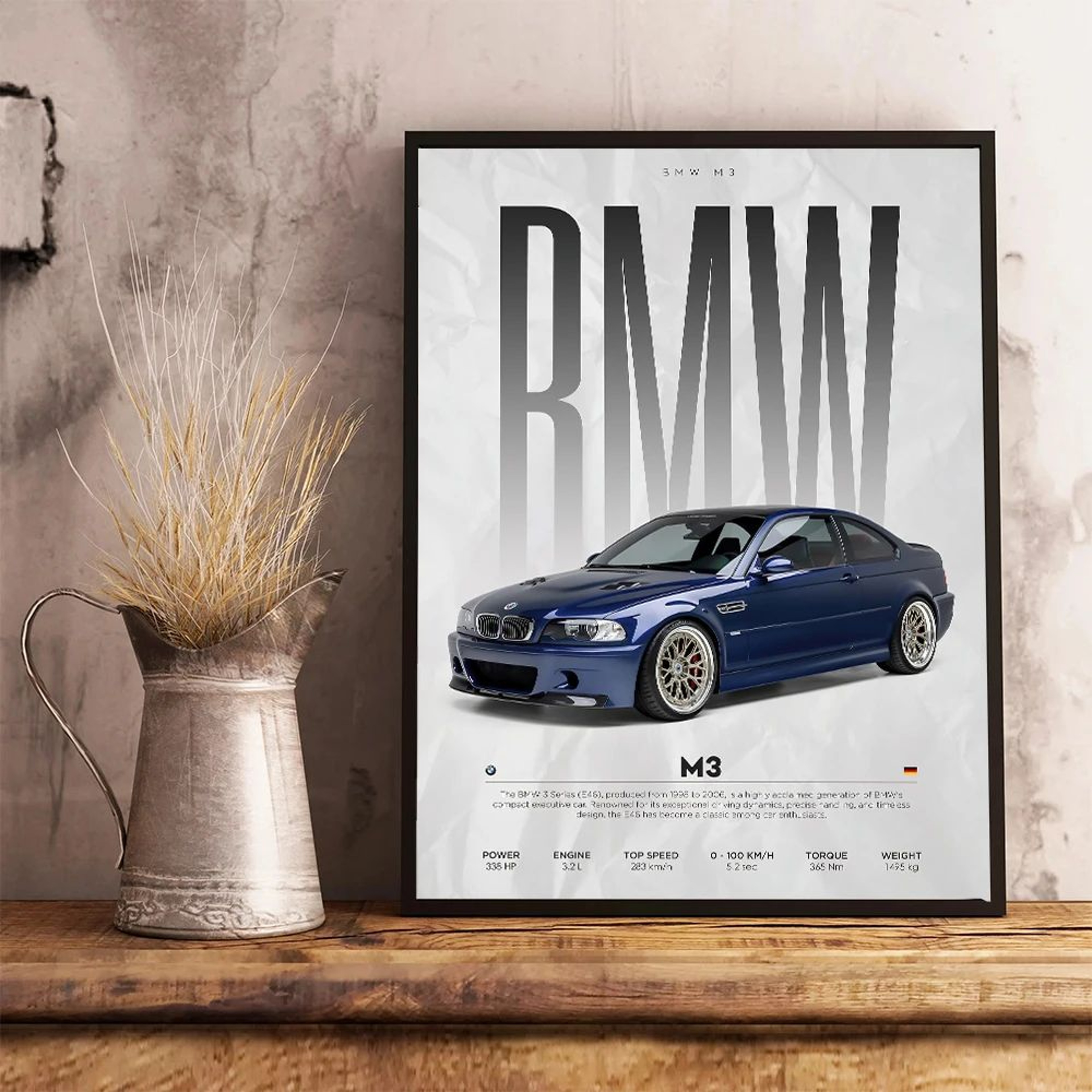 Modern Black Sports Car Canvas Wall Art  Famous Racing Car Poster Print For Living Room Decor 2