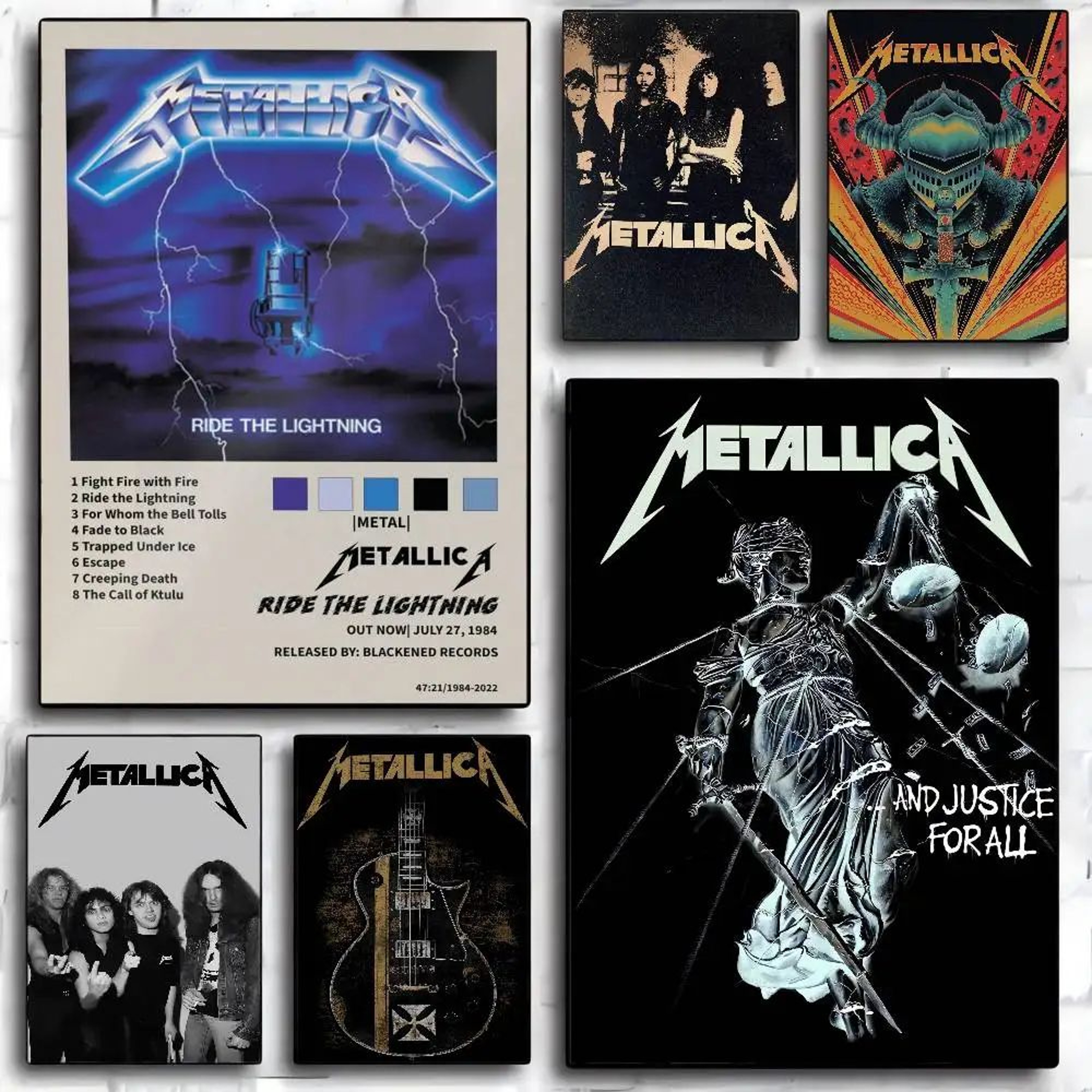 Metallica Classic Band Wall Poster  Vintage Rock Music Canvas Art For Room  Bar Decor 4