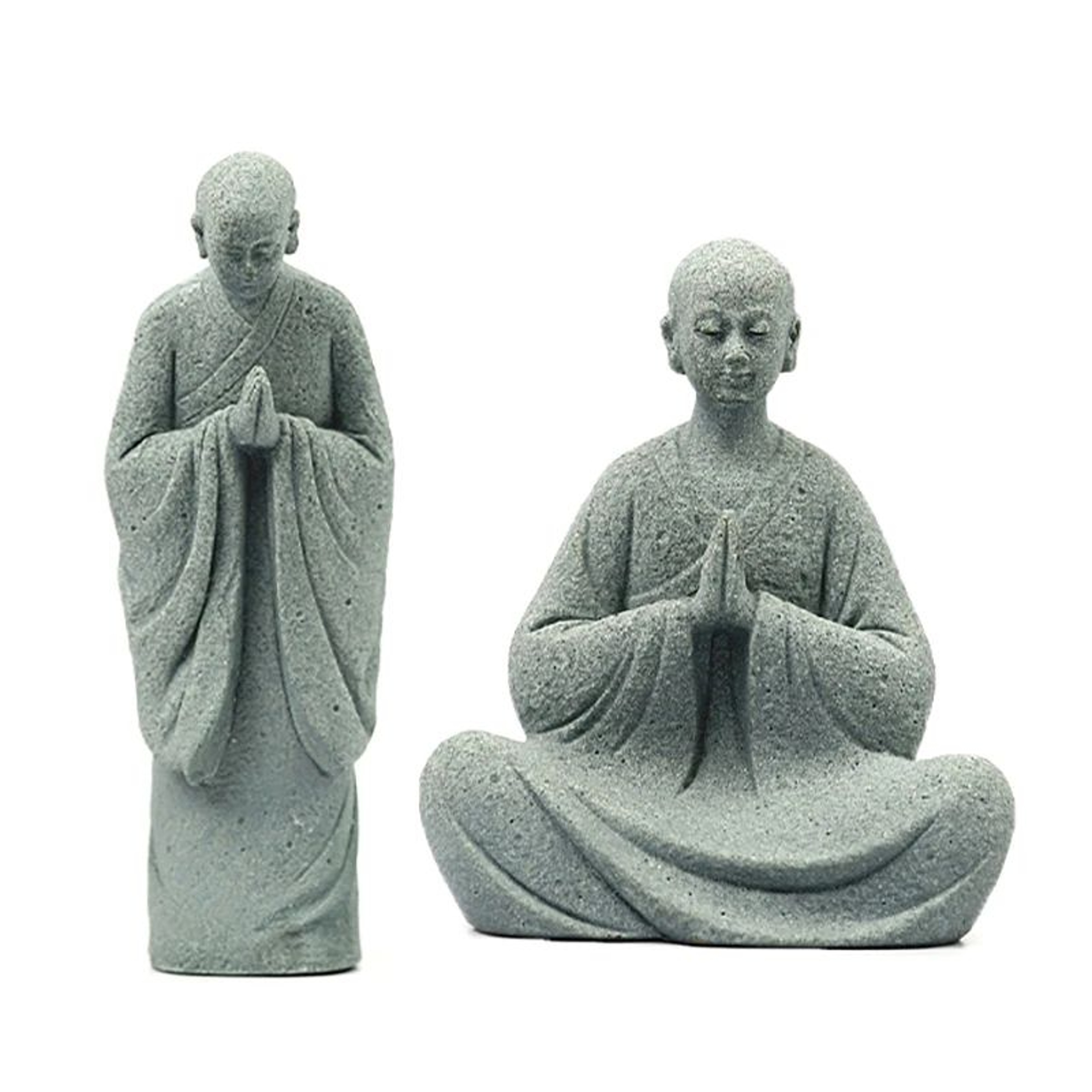 Zen Wishing Monk Resin Figurine  Buddhist Micro Landscape Decor For Aquarium Garden  Meditation Spa 7