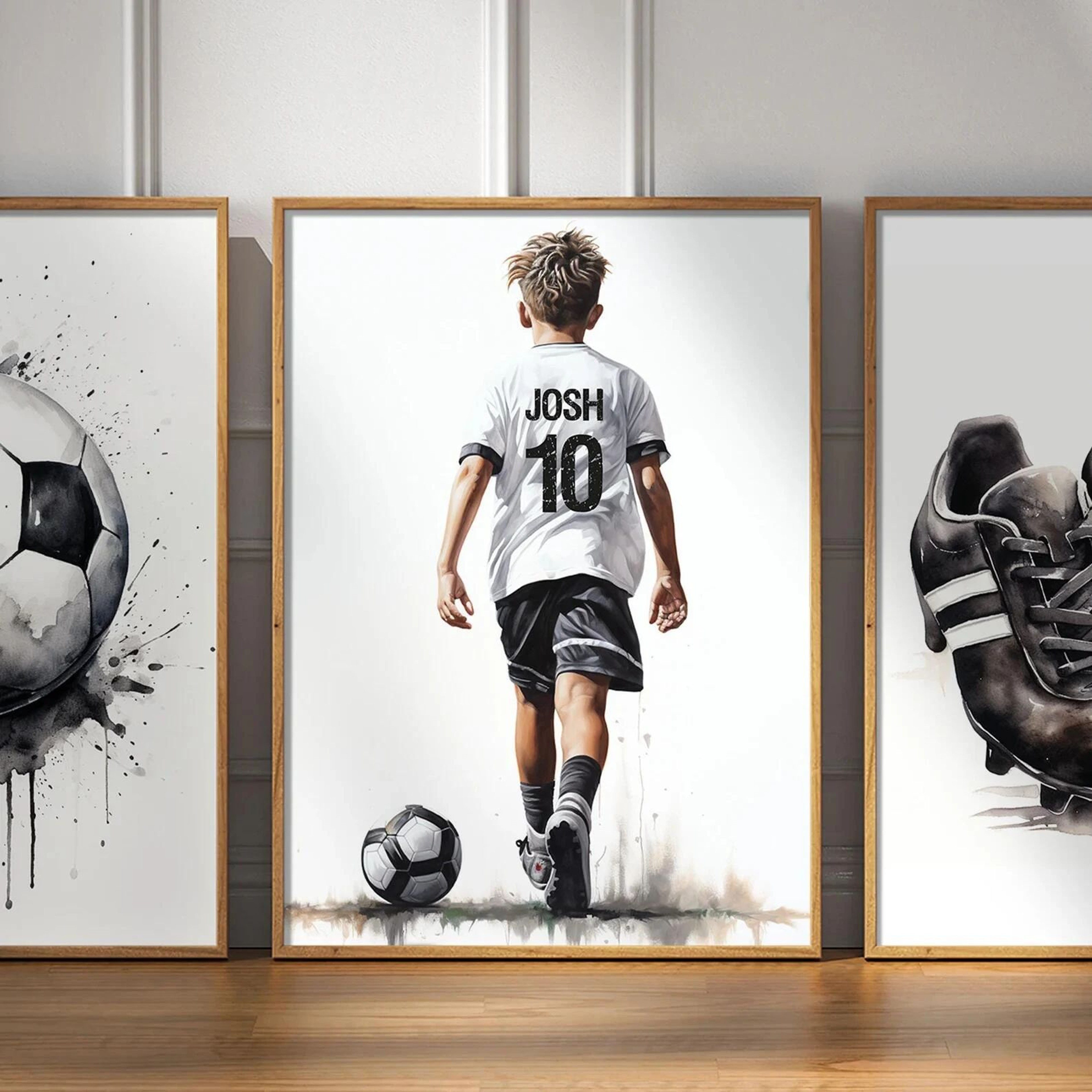 Personalized Football Player Canvas Poster  Custom Name Sports Wall Art Gift For Boys  Men 0