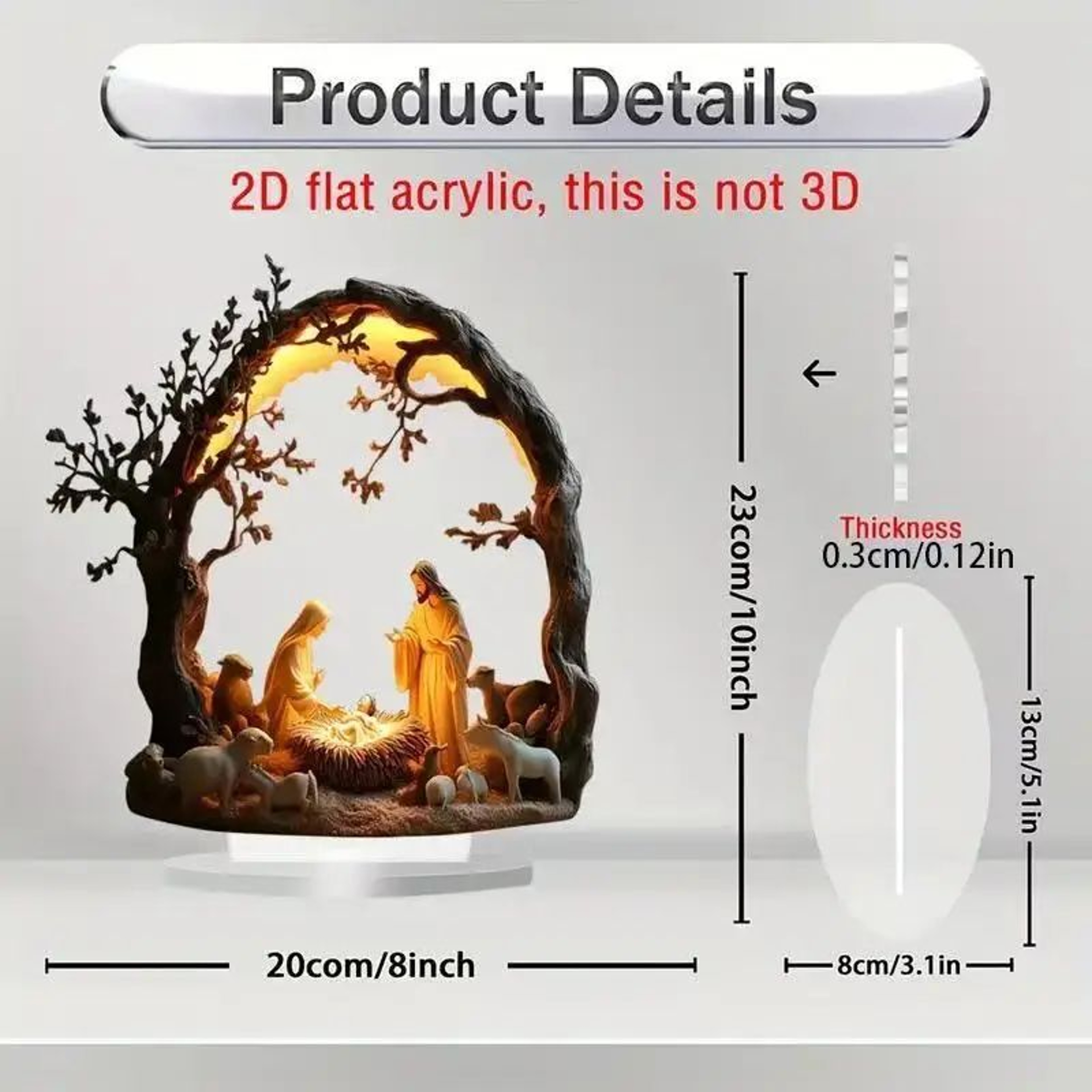 Acrylic Nativity Scene Table Decor  Transparent Christmas Jesus Birth Centerpiece Ornament 13