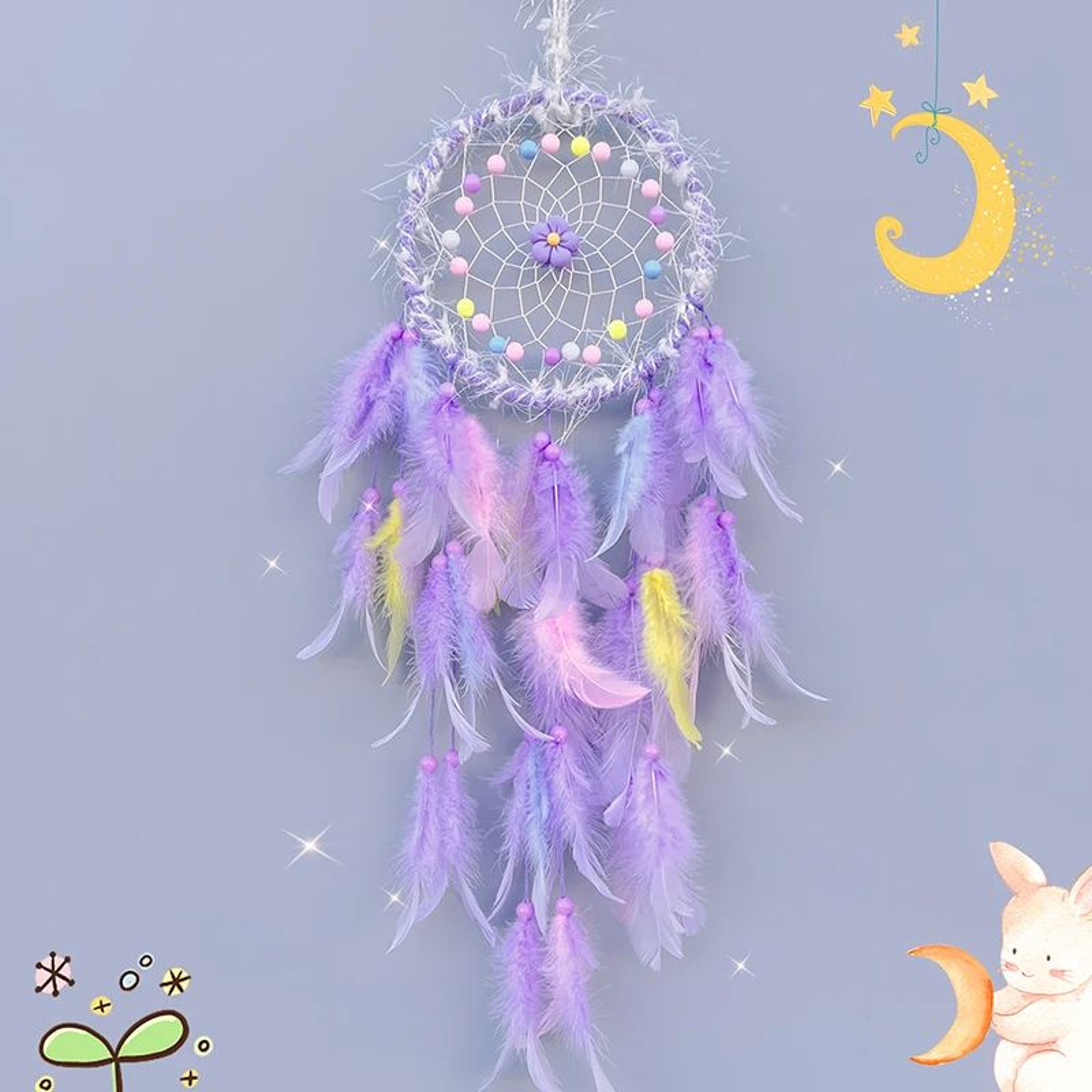 Handmade Dream Catcher Wind Chime  Boho Hanging Ornament For Bedroom Car  Home Decor 8
