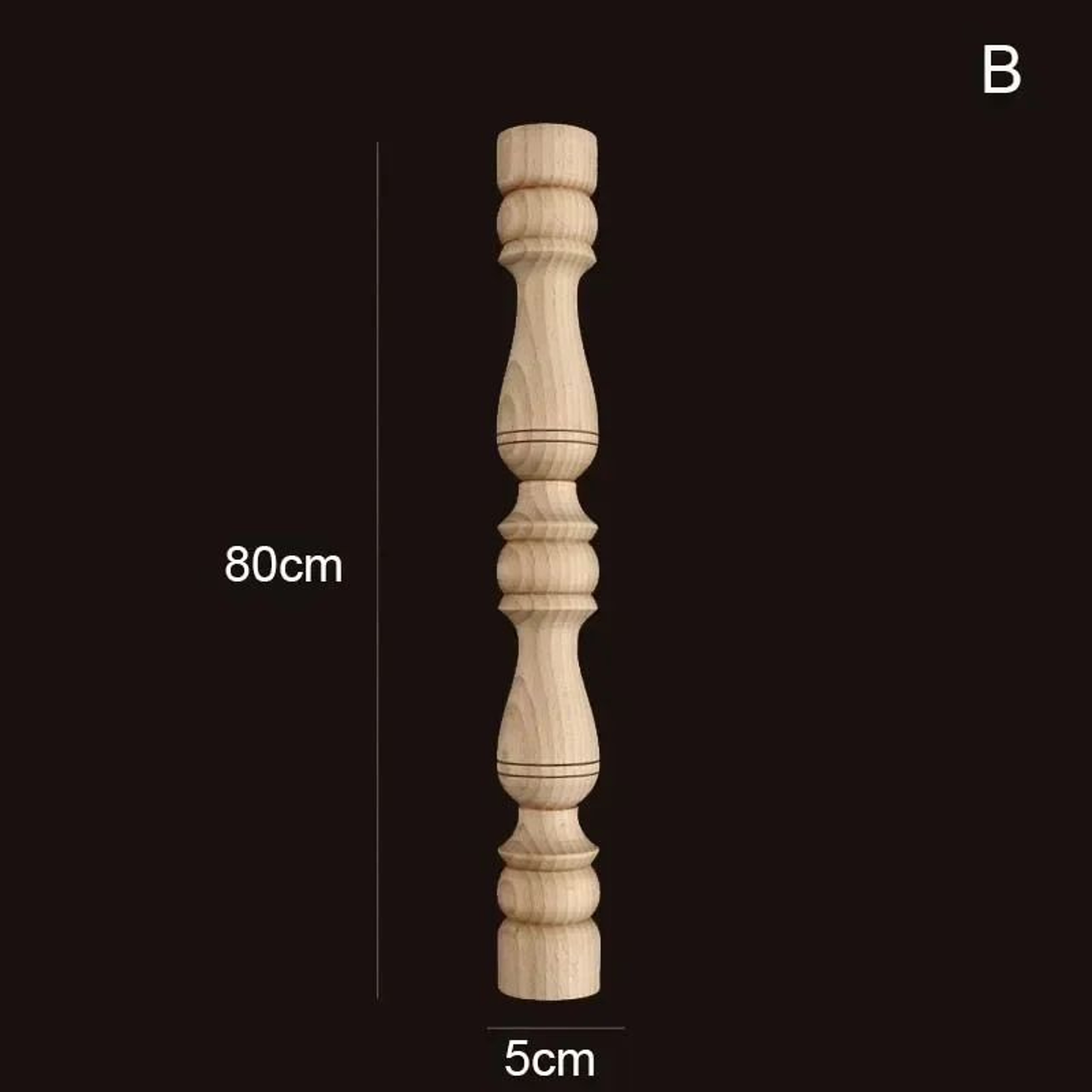Vintage Carved Wooden Spindle Column  Decorative Gourd Pillar Applique For Furniture  Home Decor 24