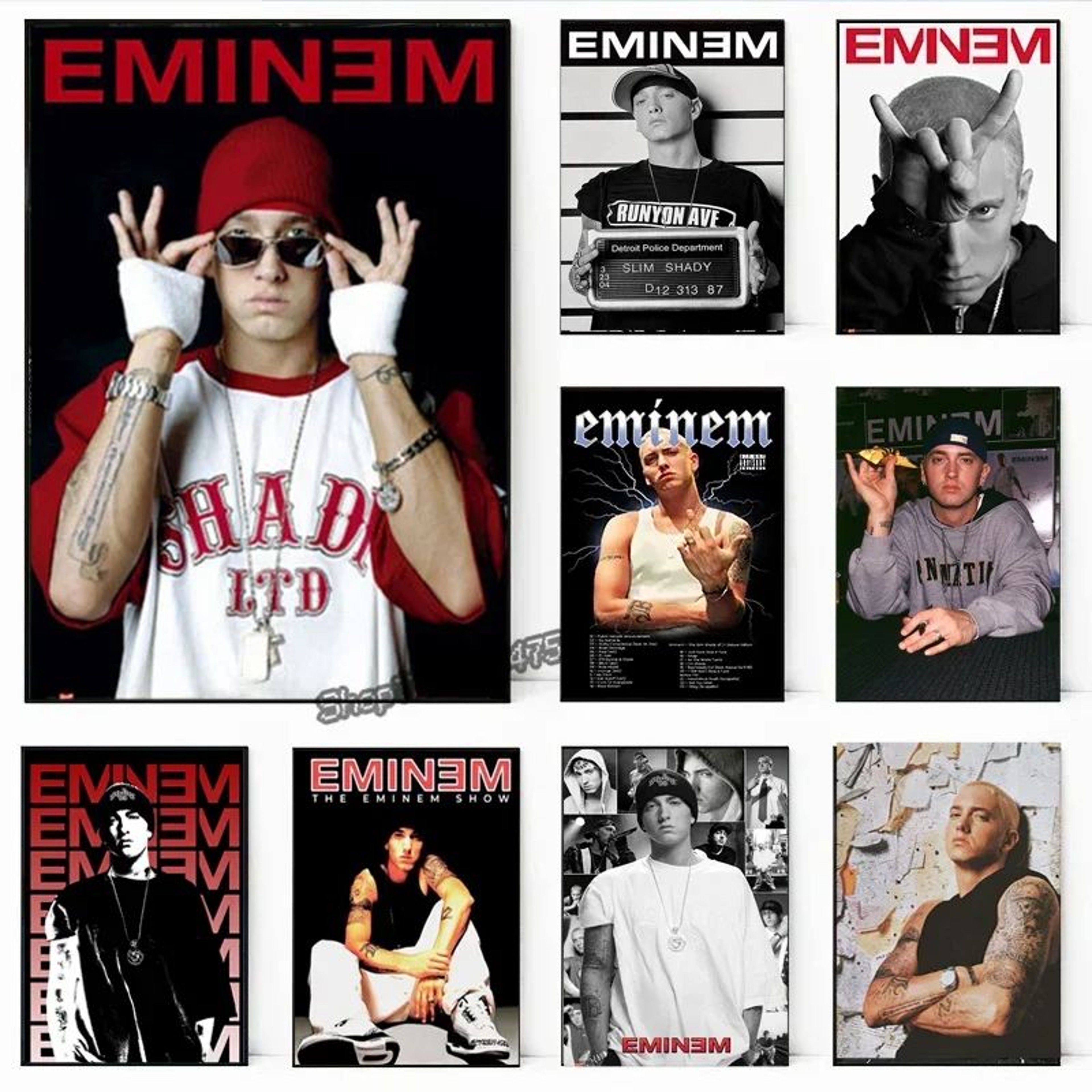 Eminem Rap Legend Canvas Wall Art  Modern HipHop Music Poster For Room Decor 0