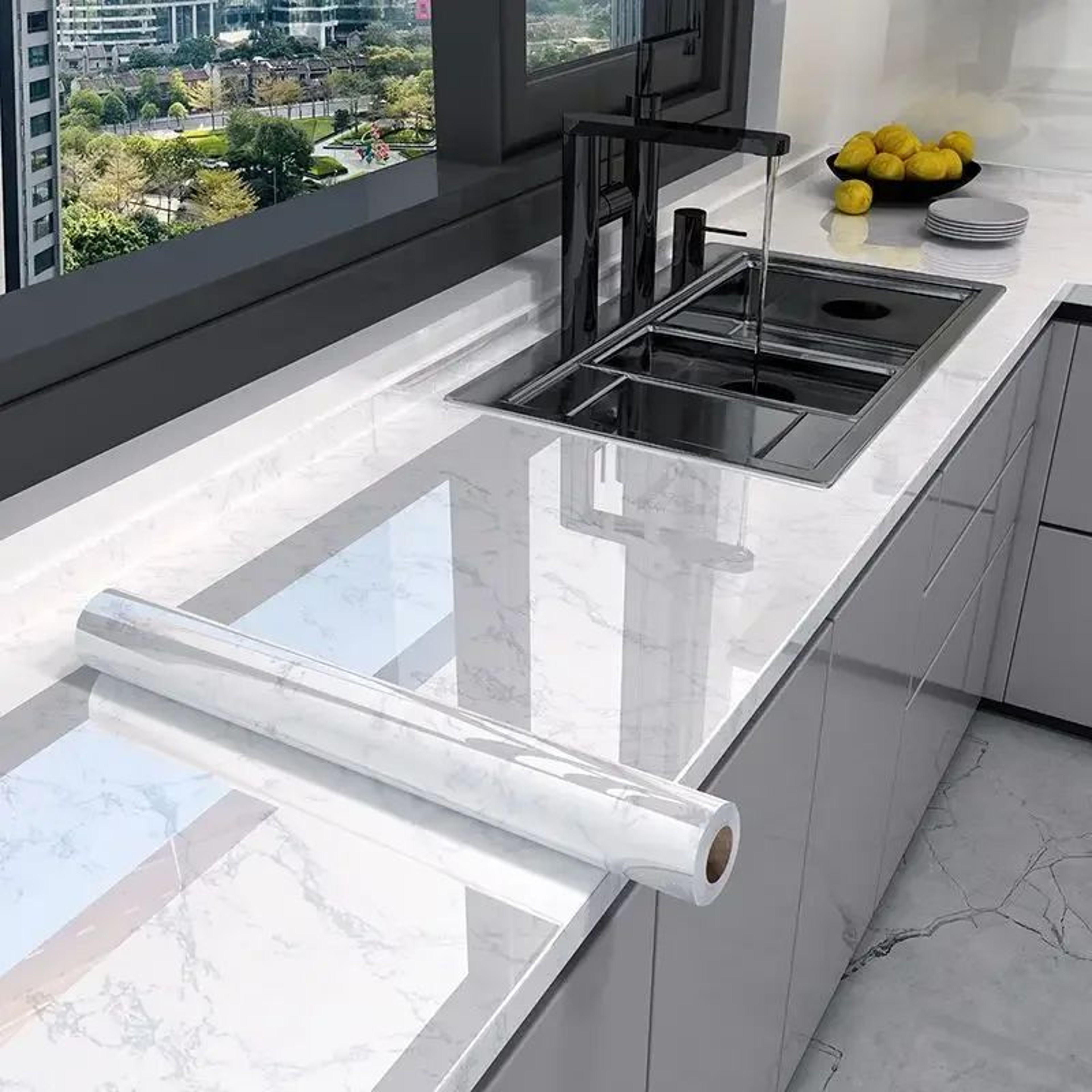 Marble Peel And Stick Wallpaper Roll  Waterproof OilProof SelfAdhesive Film For Kitchen  Home Decor 3