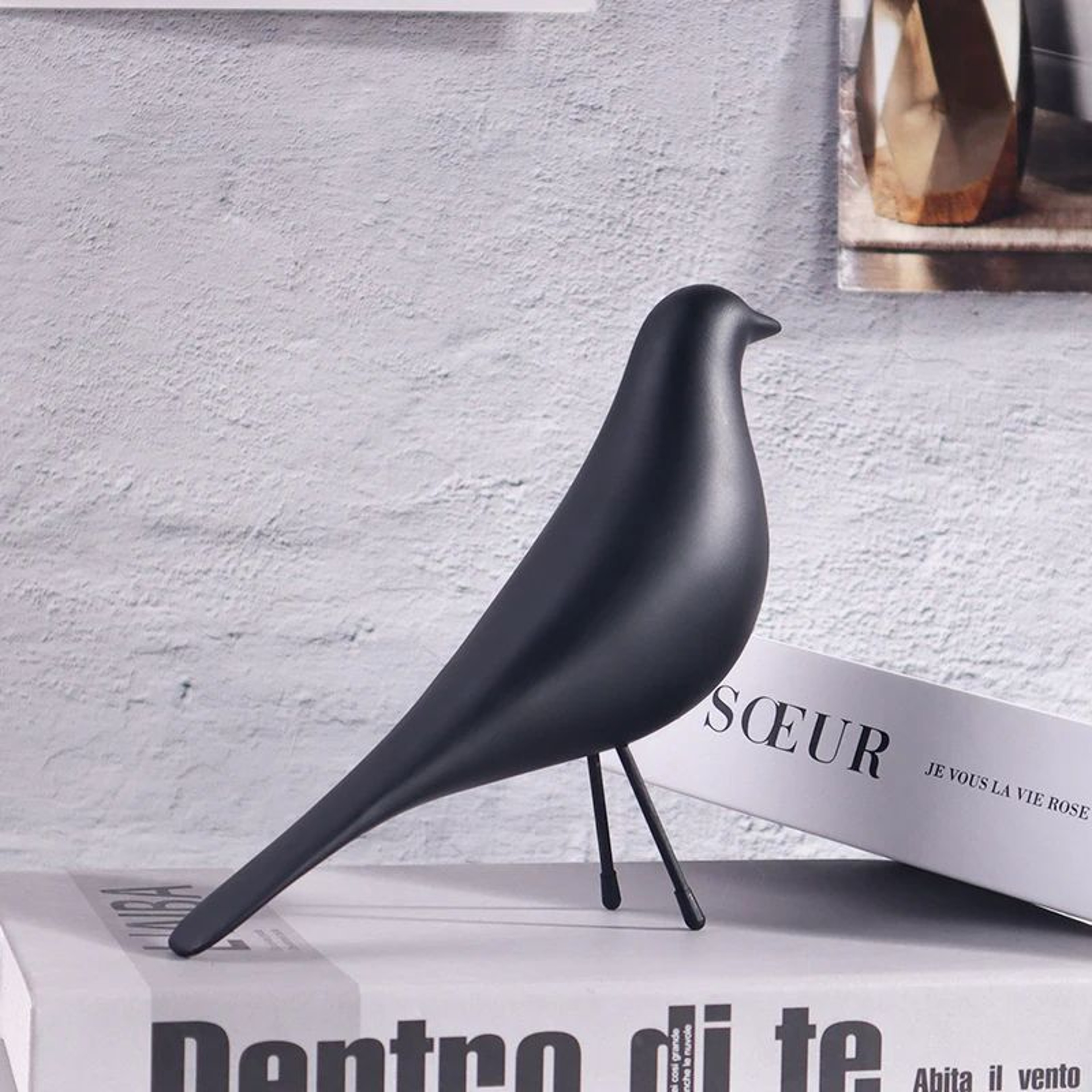 Nordic Minimalist Colorful Bird Sculpture  Resin Bird Ornament Modern Home Decor Accent 0