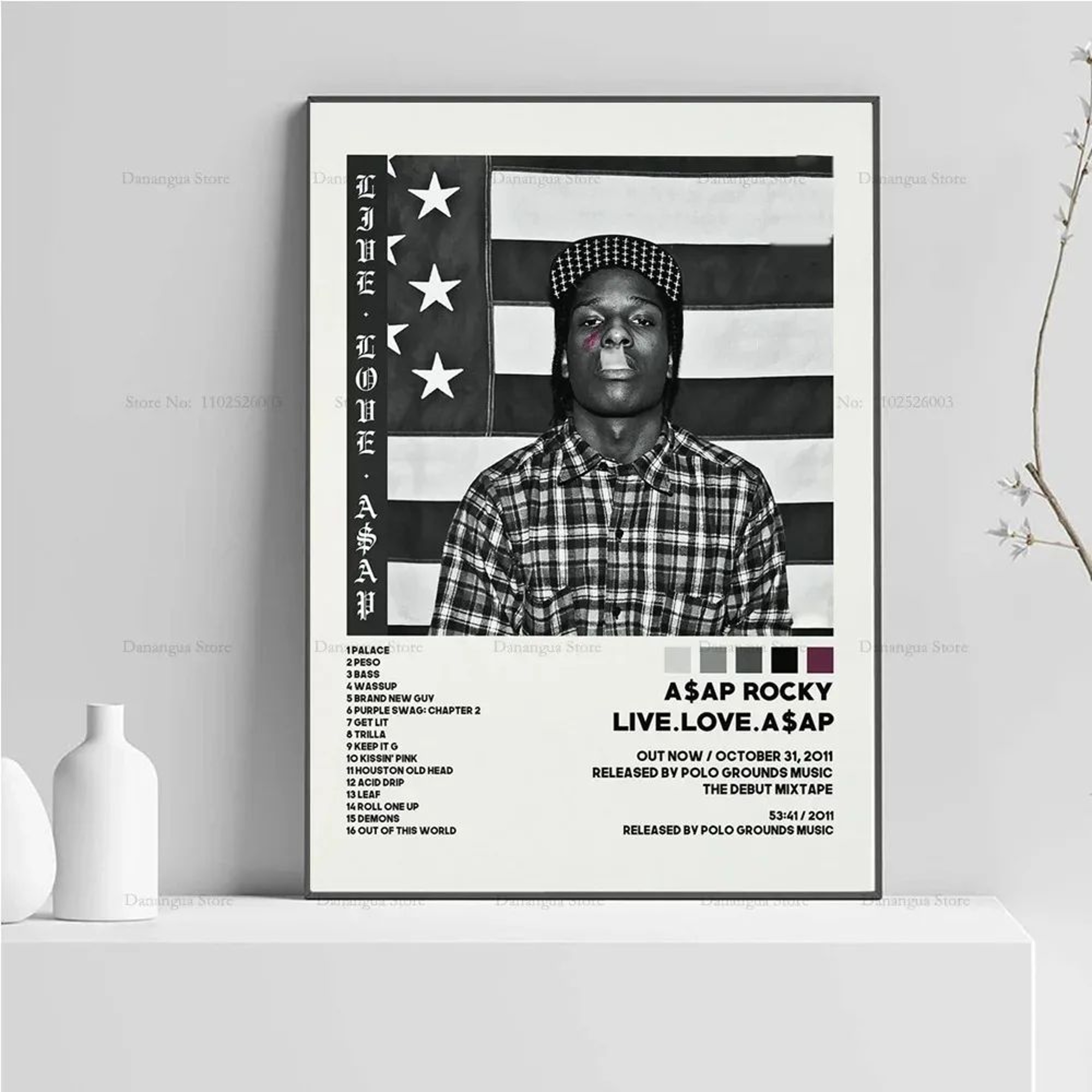 ASAP Rocky Testing Album Poster  Hip Hop Music Wall Art Canvas Print Home Decor 2
