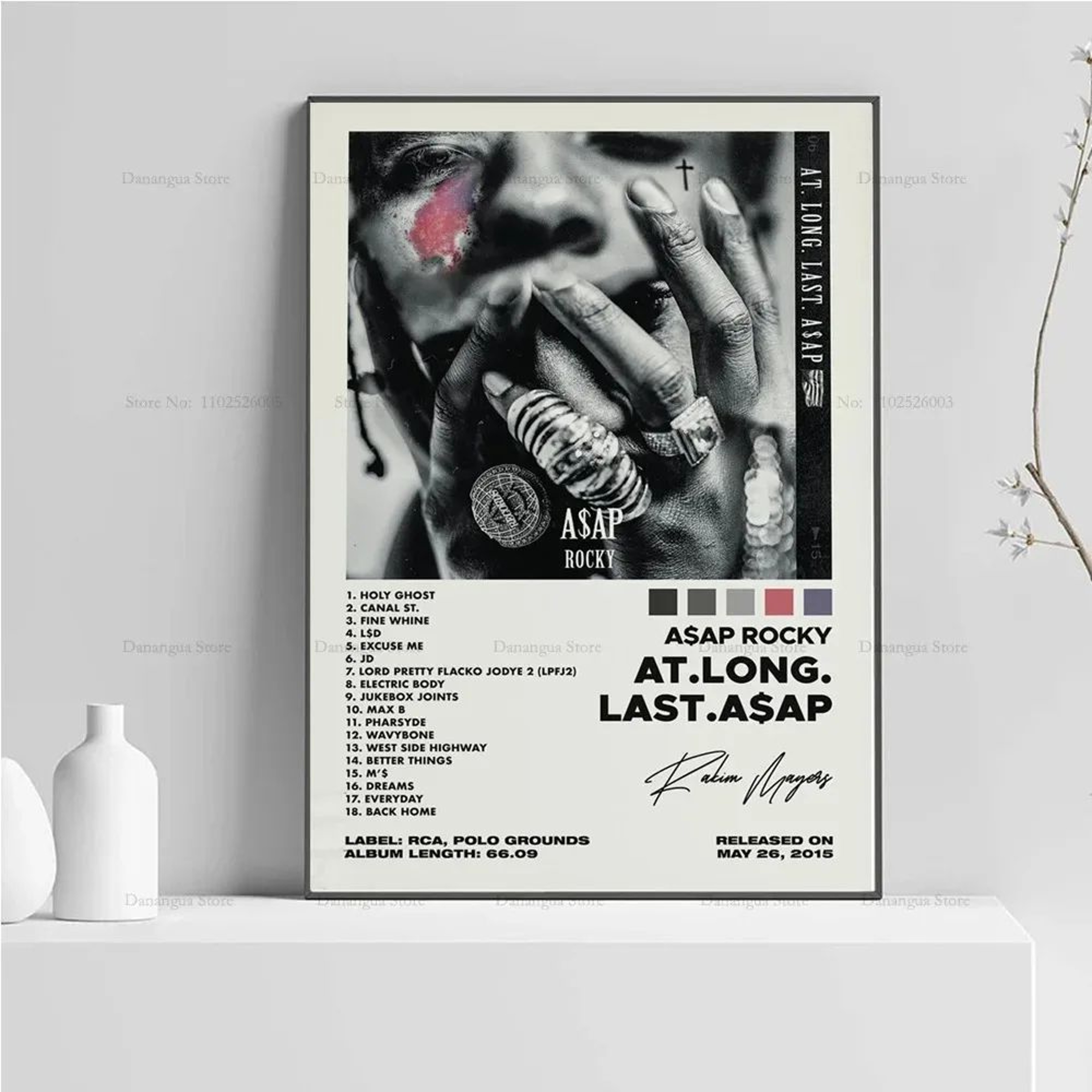ASAP Rocky Testing Album Poster  Hip Hop Music Wall Art Canvas Print Home Decor 3