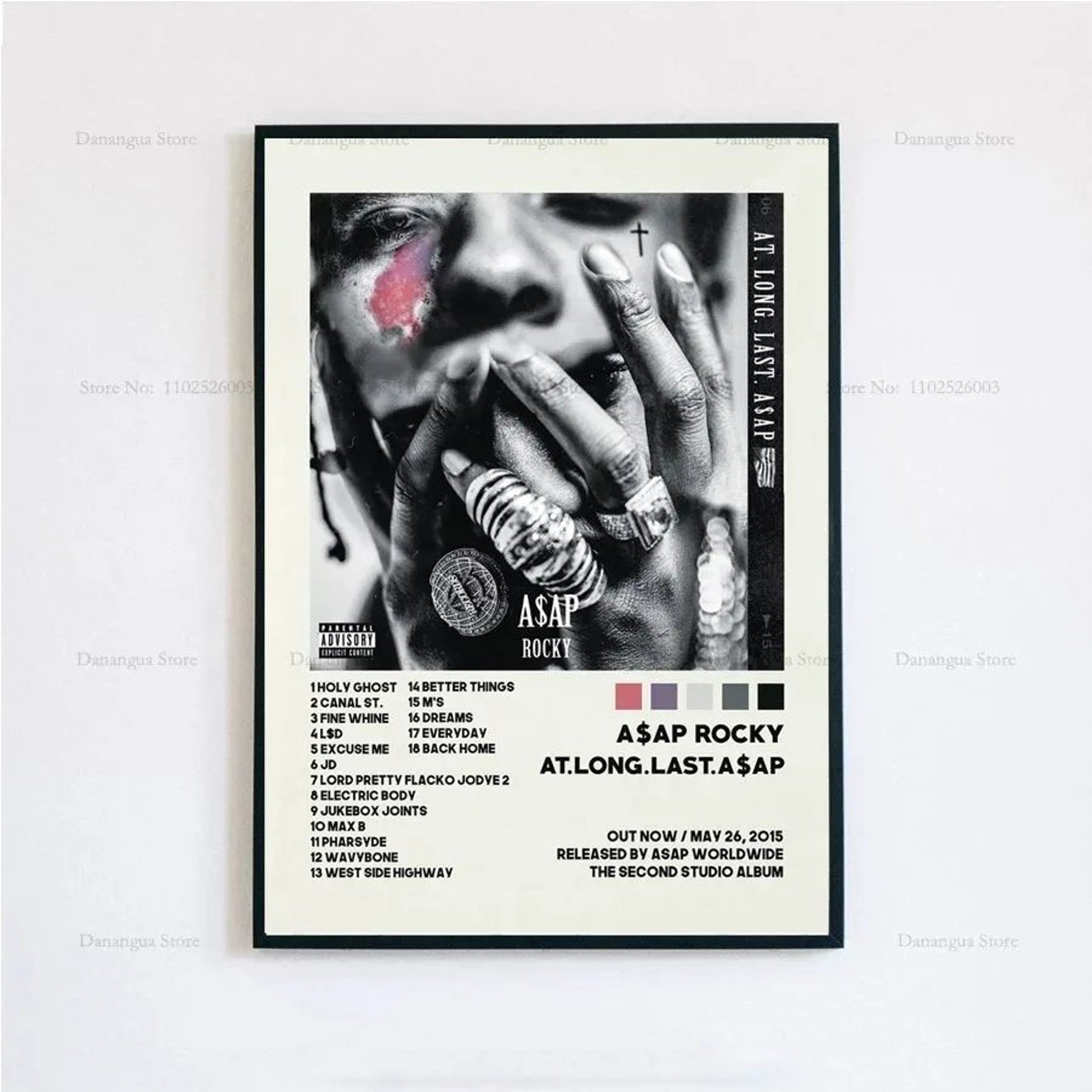 ASAP Rocky Testing Album Poster  Hip Hop Music Wall Art Canvas Print Home Decor 18