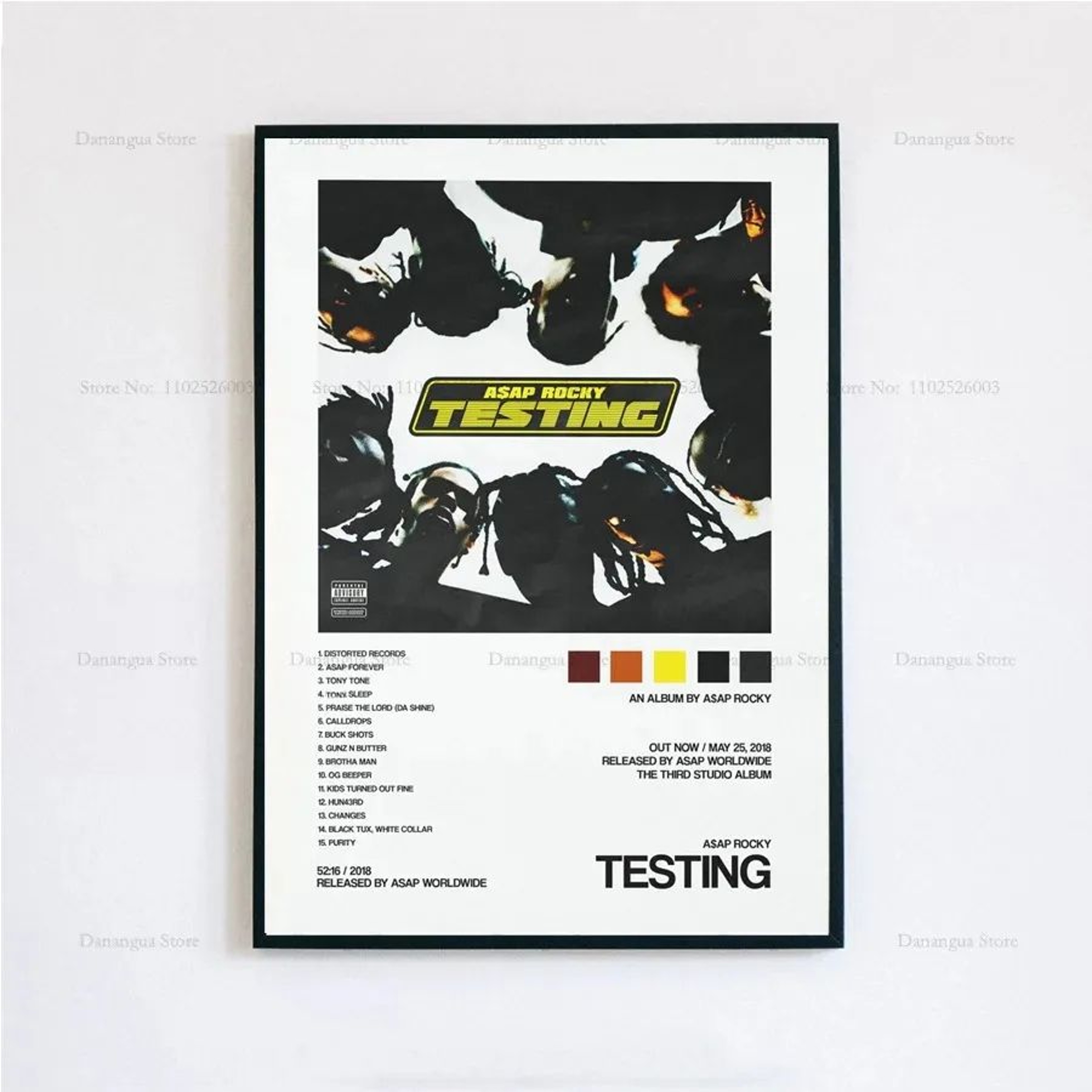 ASAP Rocky Testing Album Poster  Hip Hop Music Wall Art Canvas Print Home Decor 19