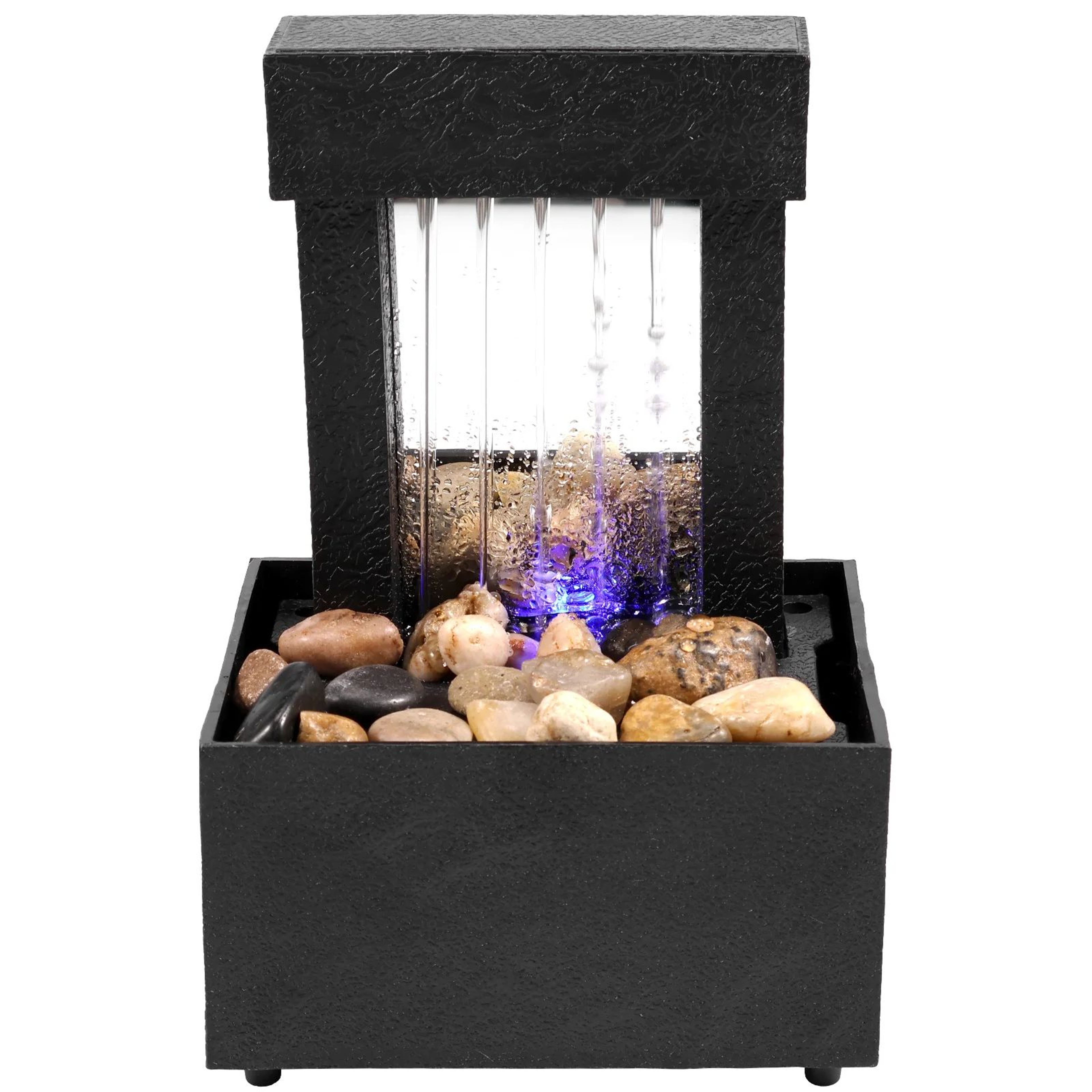 ZenFlow Tabletop Water Fountain With LED Light  USBBattery Mini Desktop Waterfall Decor 7