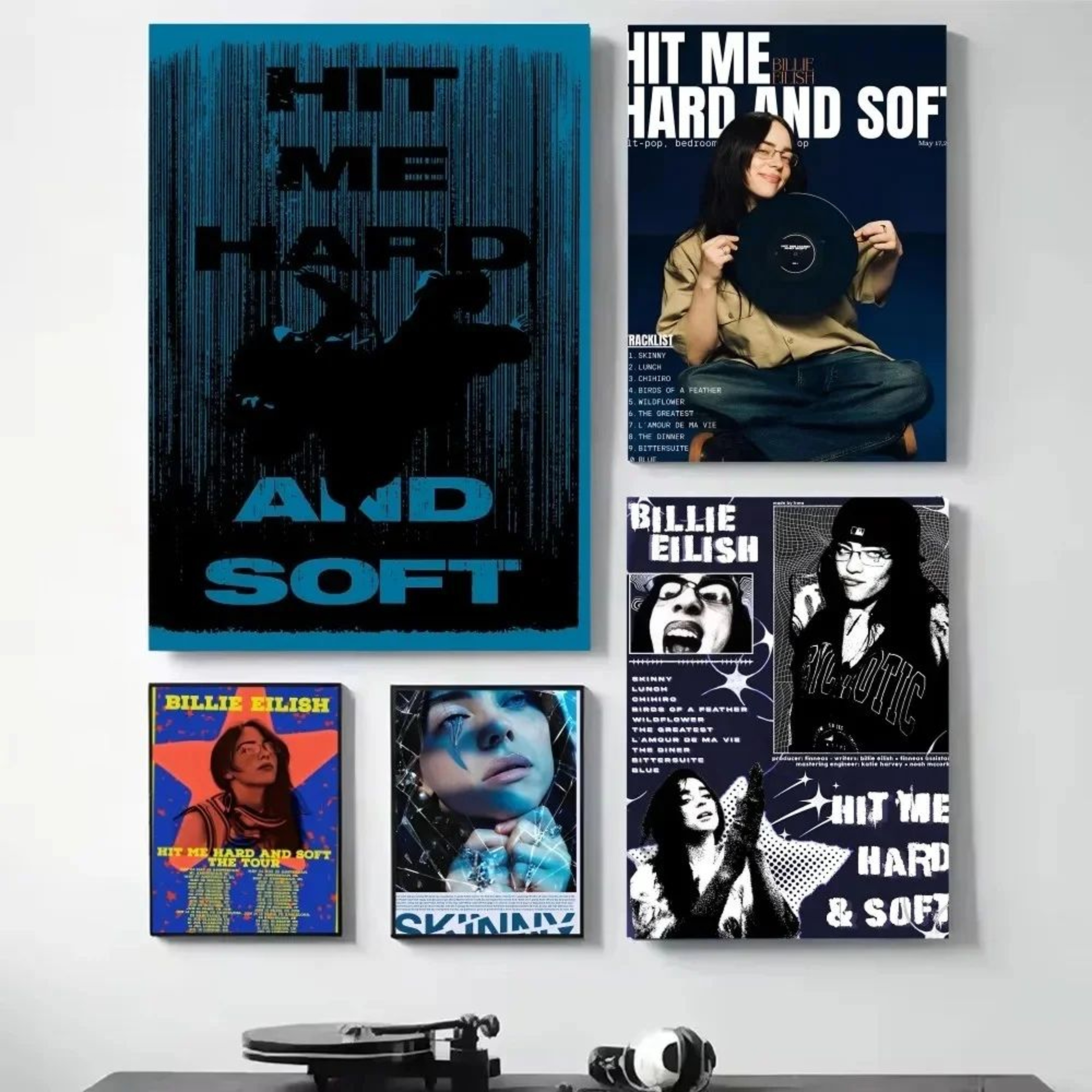 Vintage BillieInspired Hit Me Hard  Soft Kraft Poster Set  Retro Aesthetic Sticky Wall Decor 14