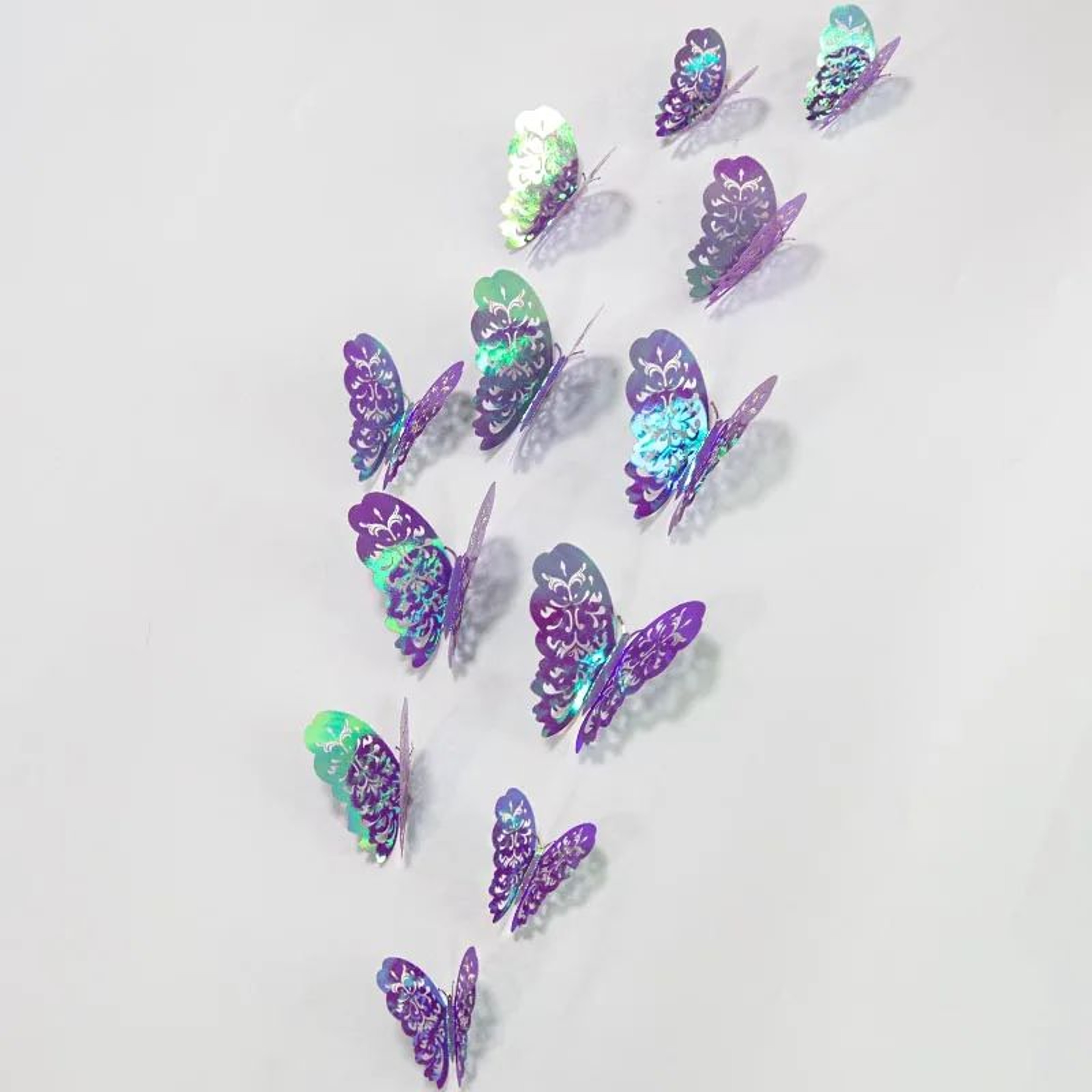 3D Mirror Butterfly Wall Stickers  Hollow Gold Silver  Blue DIY Room Decor 8