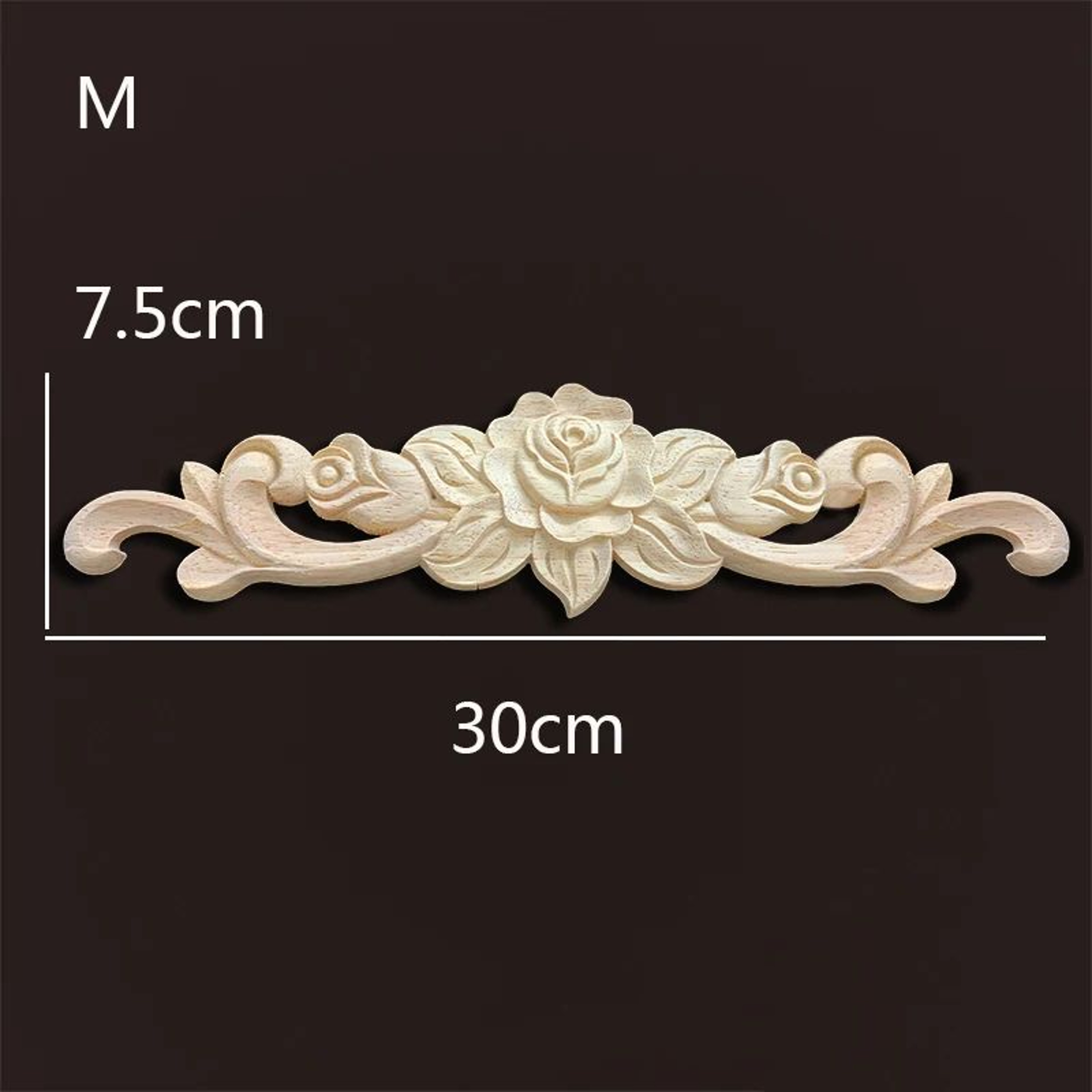 Vintage Rose Wood Carving Appliques  Decorative Onlays For Furniture  Antique Home Decor 19