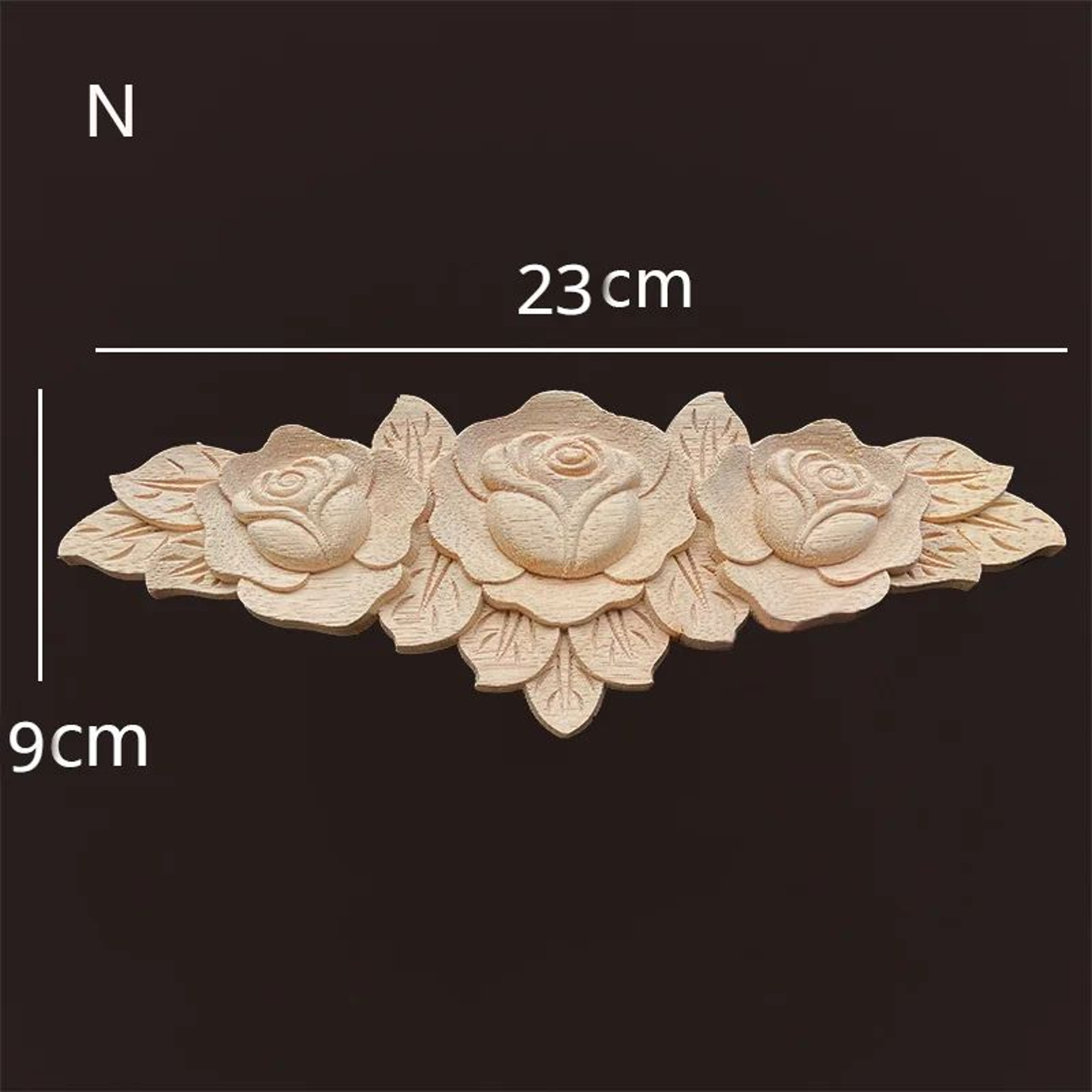 Vintage Rose Wood Carving Appliques  Decorative Onlays For Furniture  Antique Home Decor 22