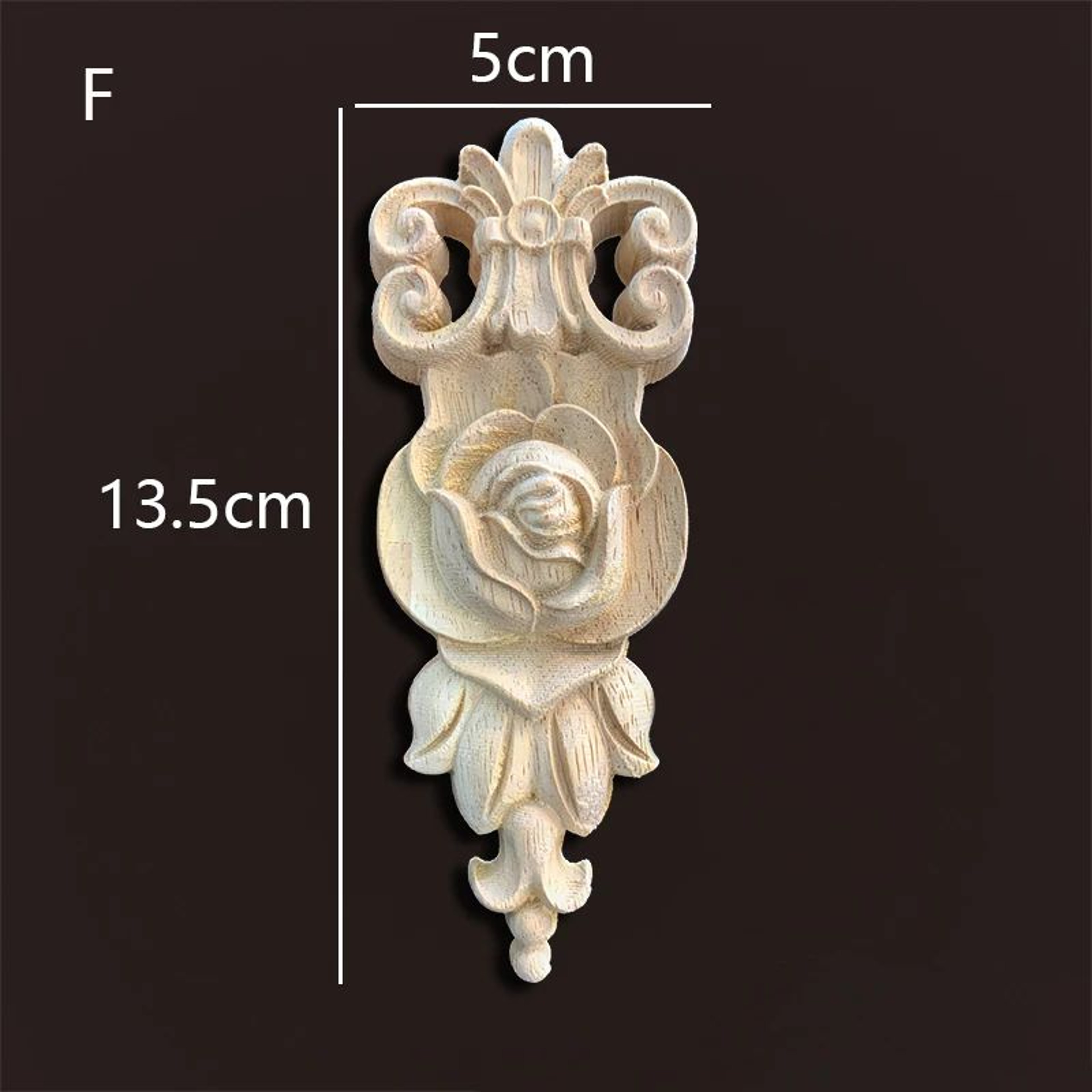 Vintage Rose Wood Carving Appliques  Decorative Onlays For Furniture  Antique Home Decor 9
