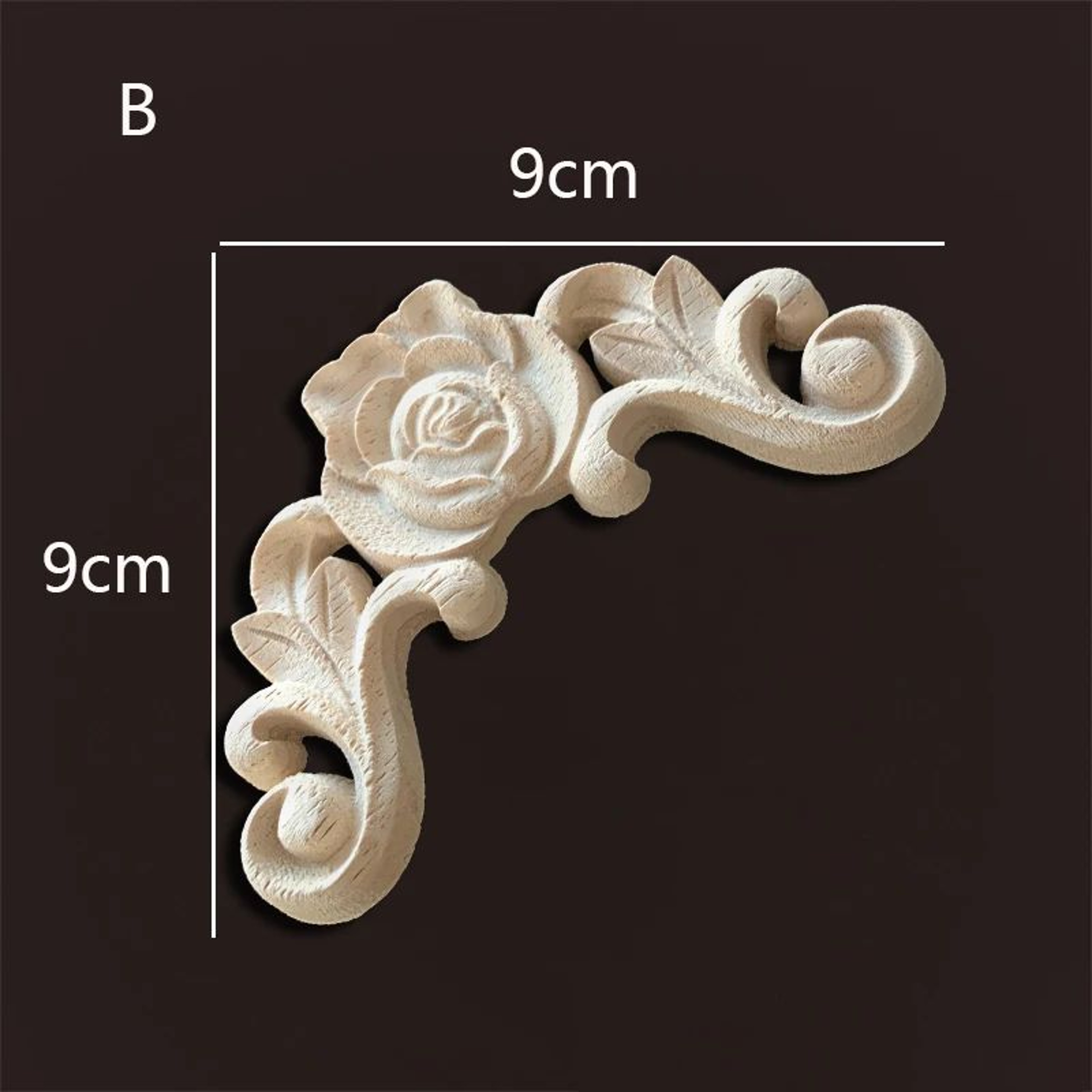 Vintage Rose Wood Carving Appliques  Decorative Onlays For Furniture  Antique Home Decor 26