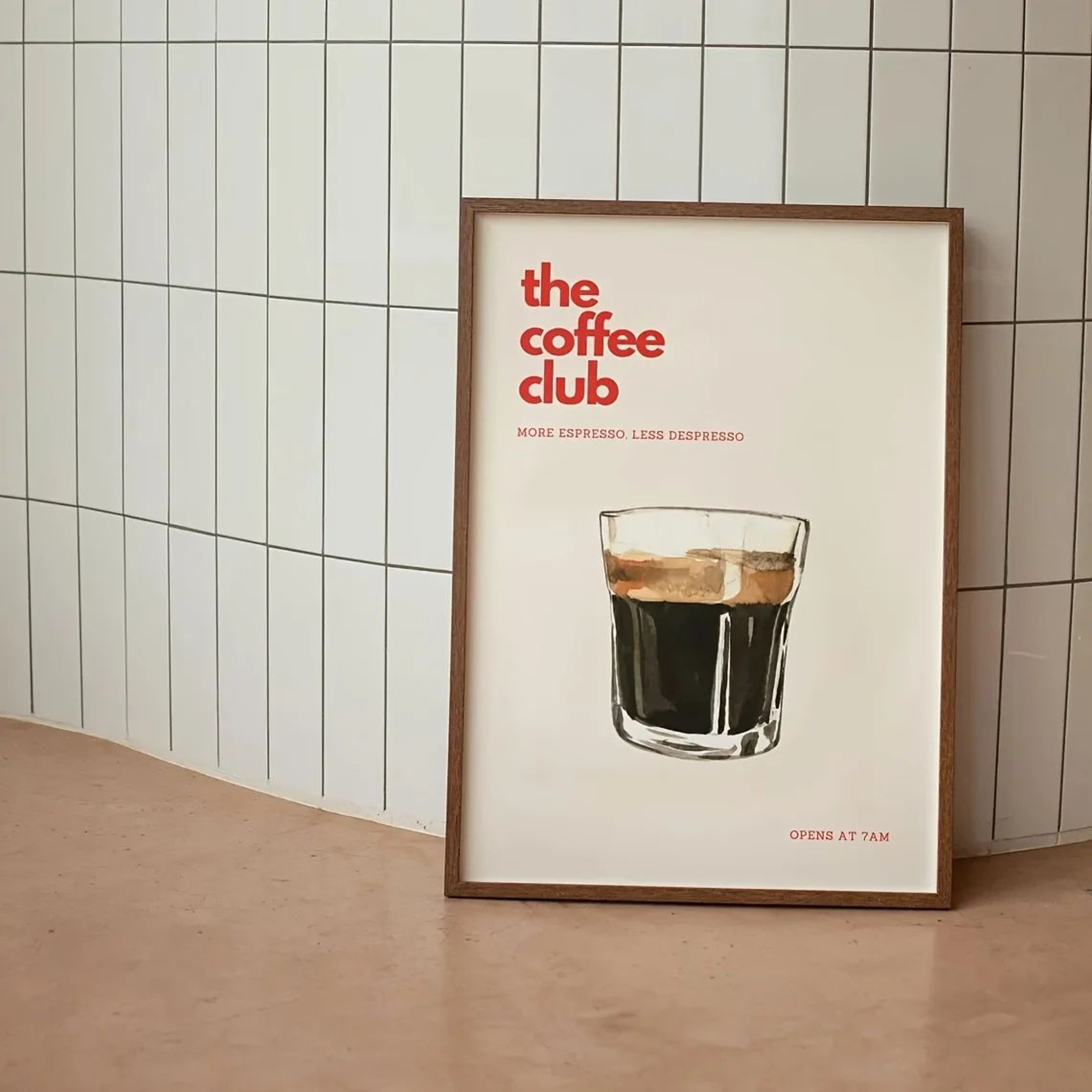 Retro Coffee Club Canvas Print  Chic Beige Aesthetic Wall Art For Kitchen Cafe  Home Decor 3