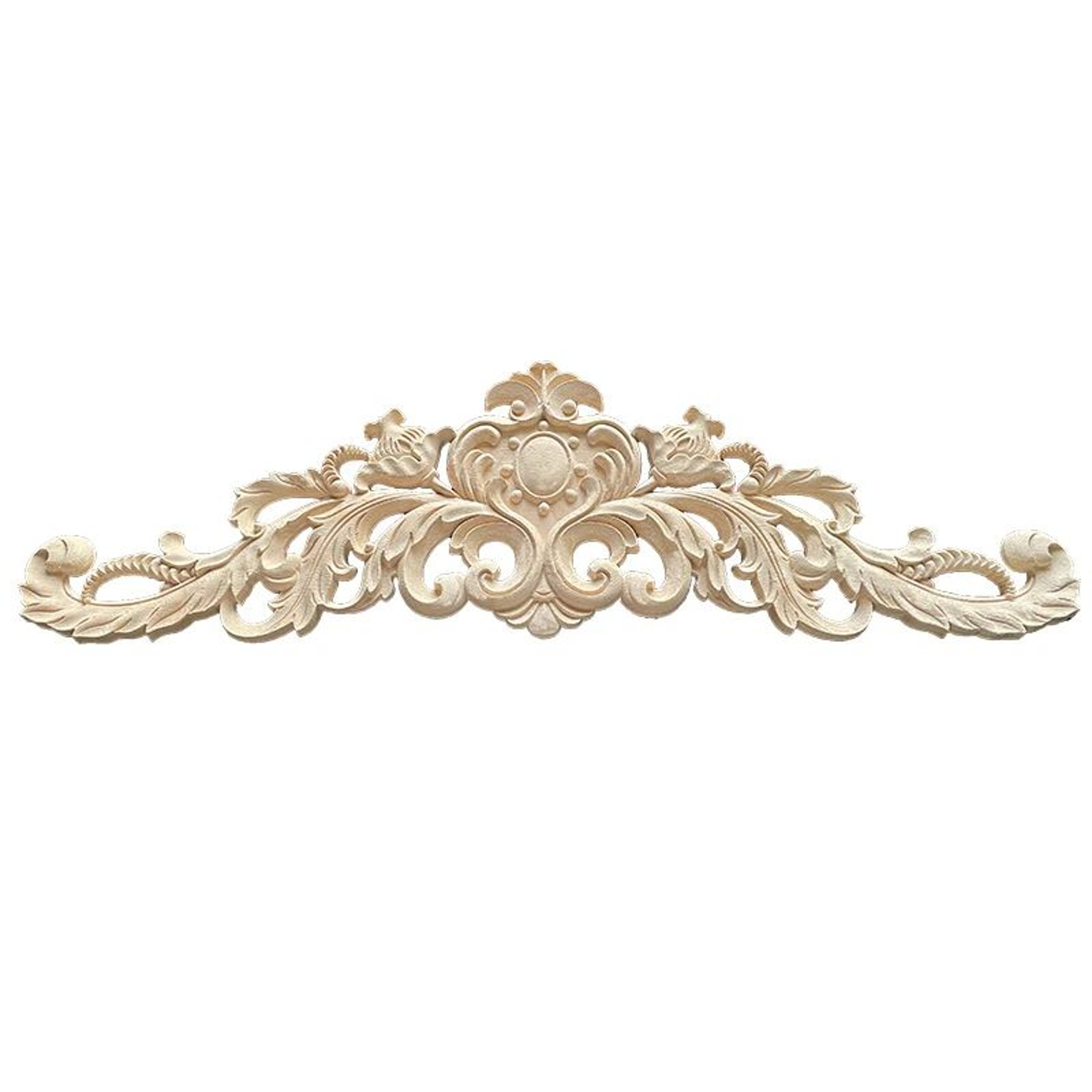 Natural Wood Carved Appliques  Onlays  Floral Furniture Trim Decorative Corner Frame For Wall Door  5