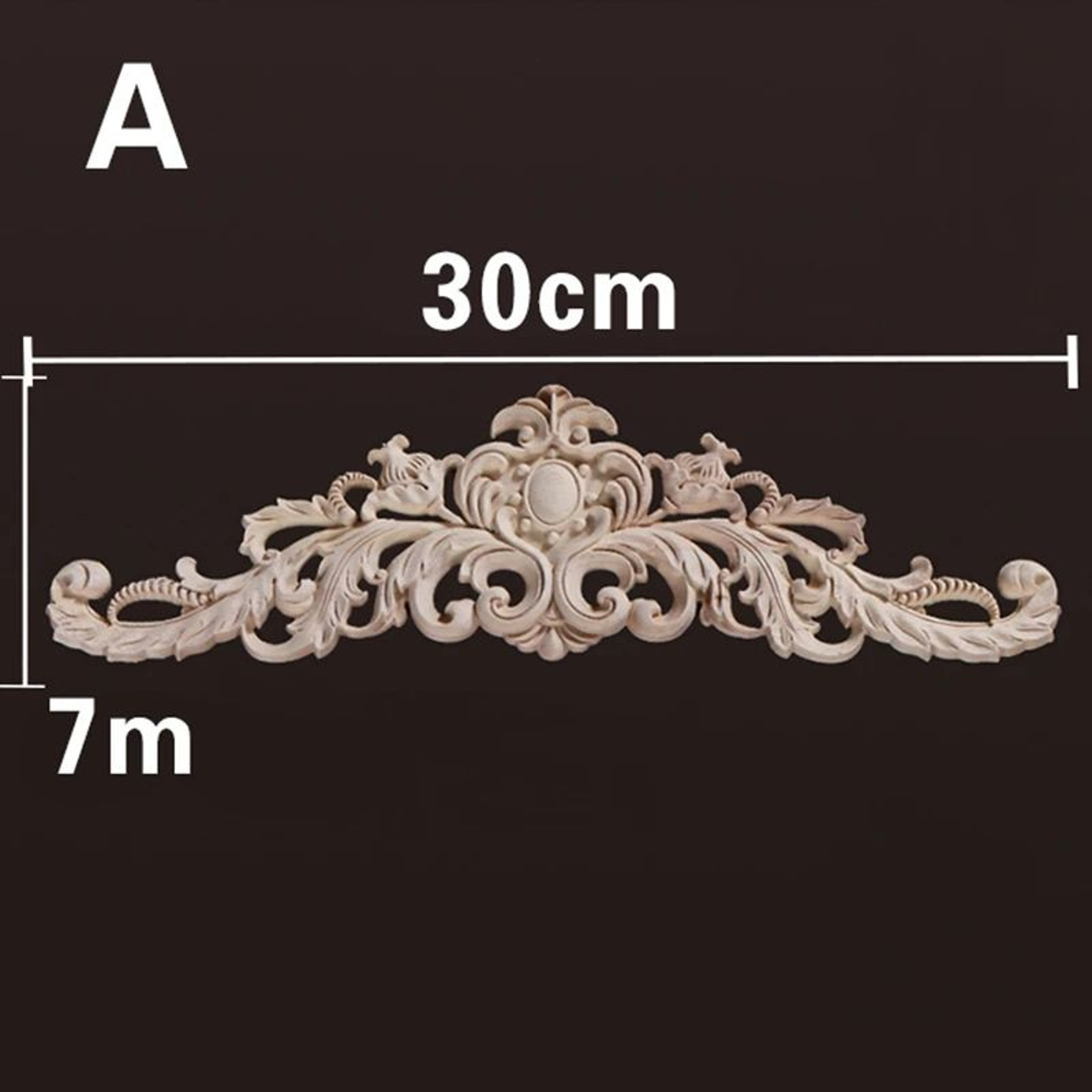 Natural Wood Carved Appliques  Onlays  Floral Furniture Trim Decorative Corner Frame For Wall Door  6