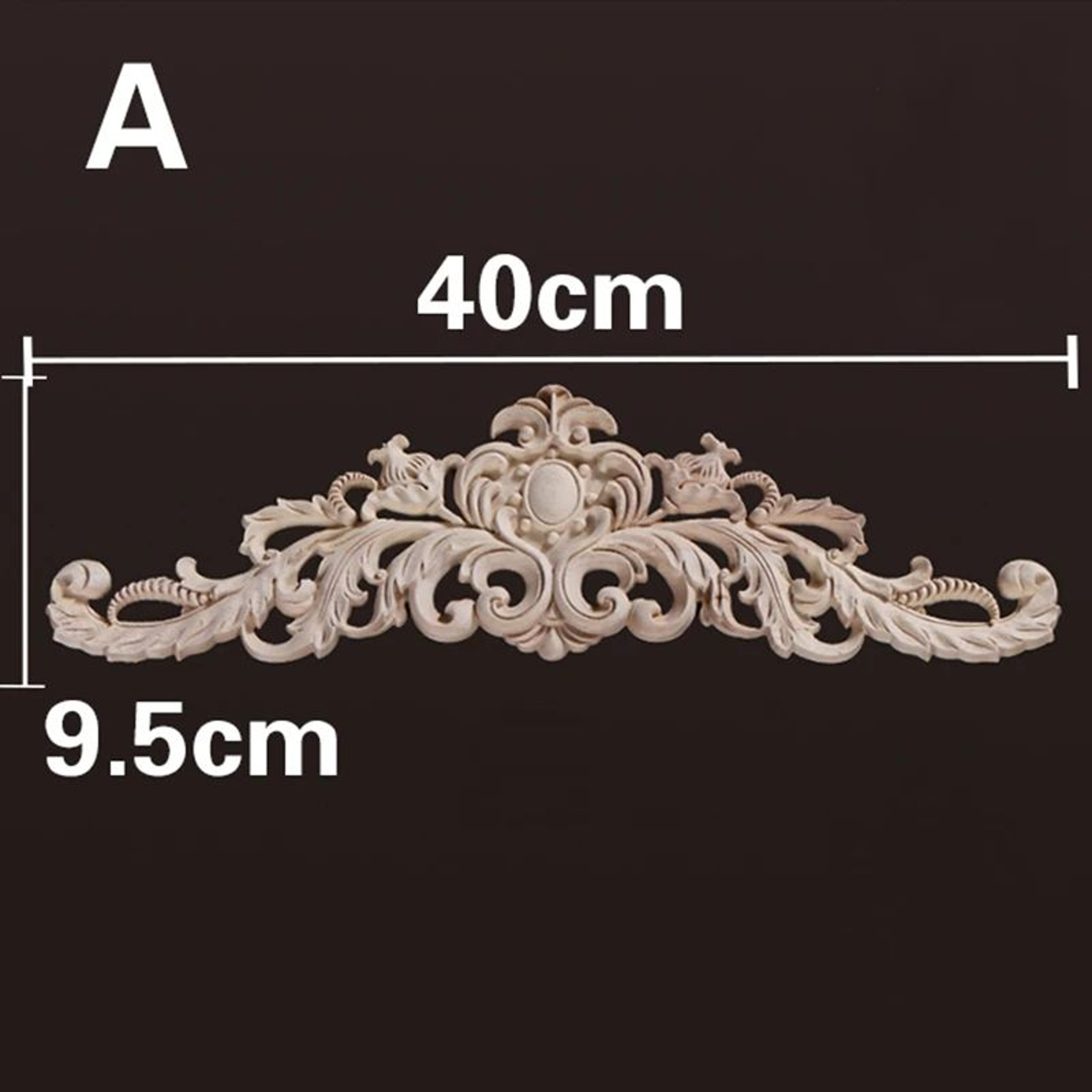 Natural Wood Carved Appliques  Onlays  Floral Furniture Trim Decorative Corner Frame For Wall Door  7