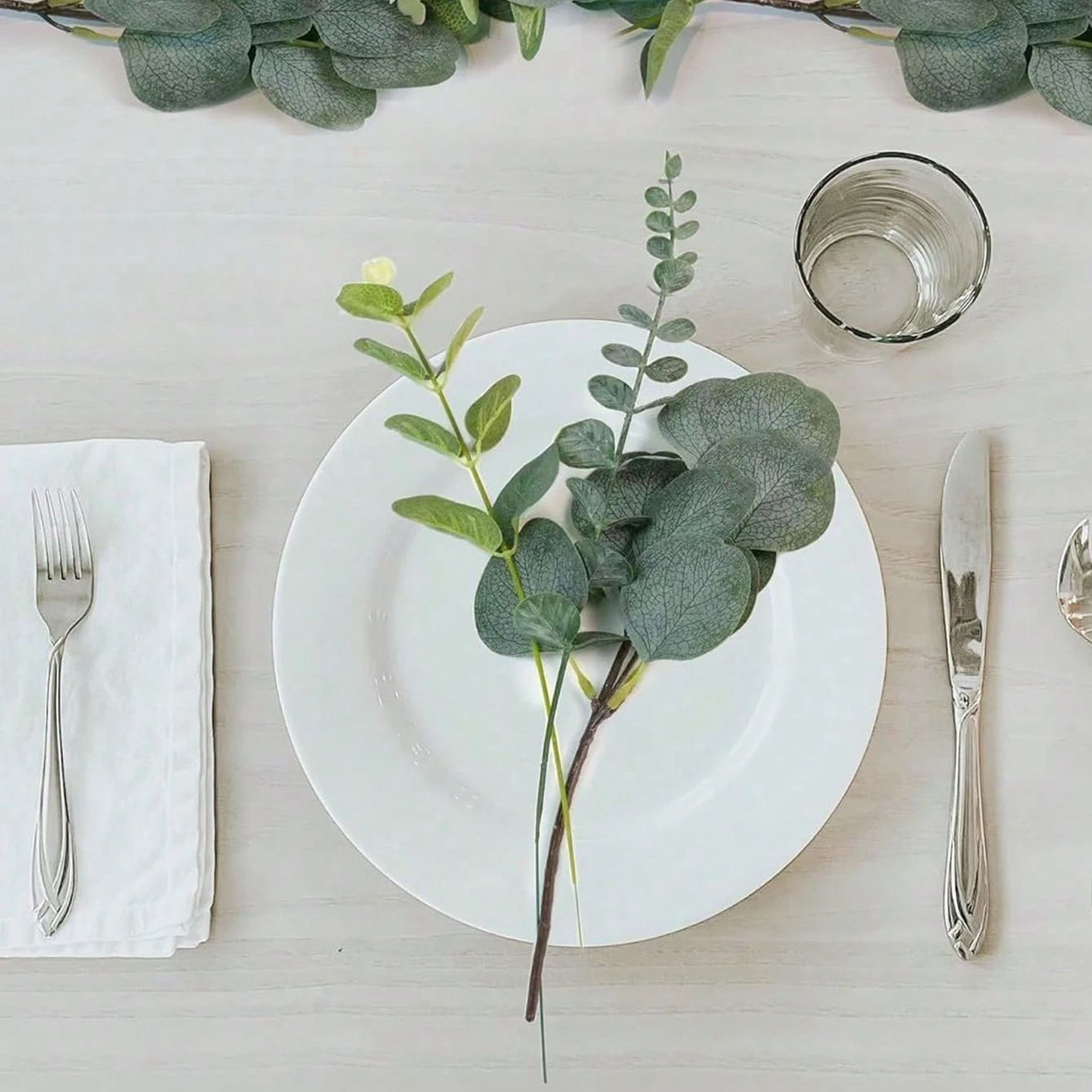 Artificial Eucalyptus Bouquet Set  369pcs Faux Greenery Stems For Home Wedding  Vase Decor 2