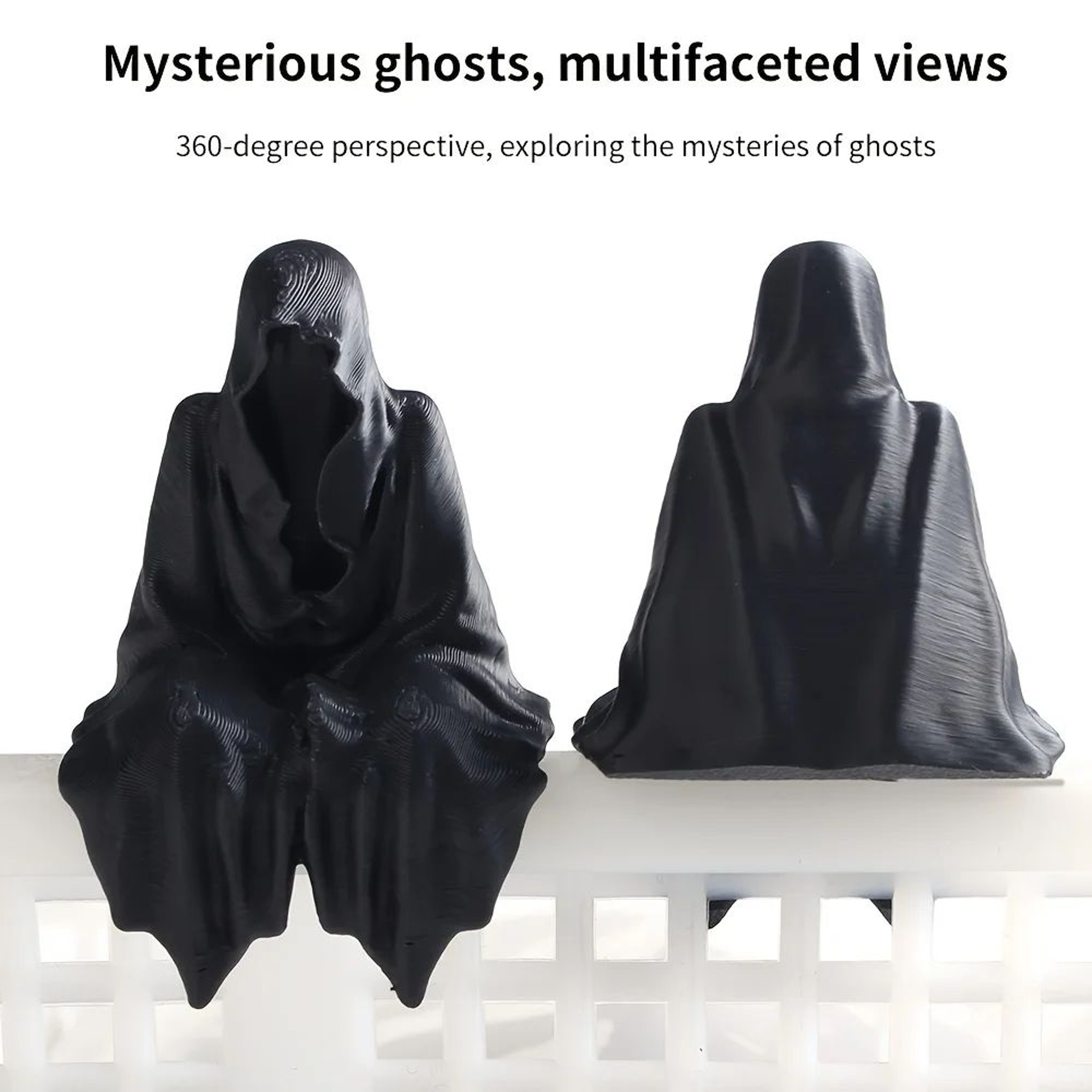3D Printed Hooded Cloaked Statue  Gothic Dark Aesthetic Figurine For Desk Shelf  Home Decor 5