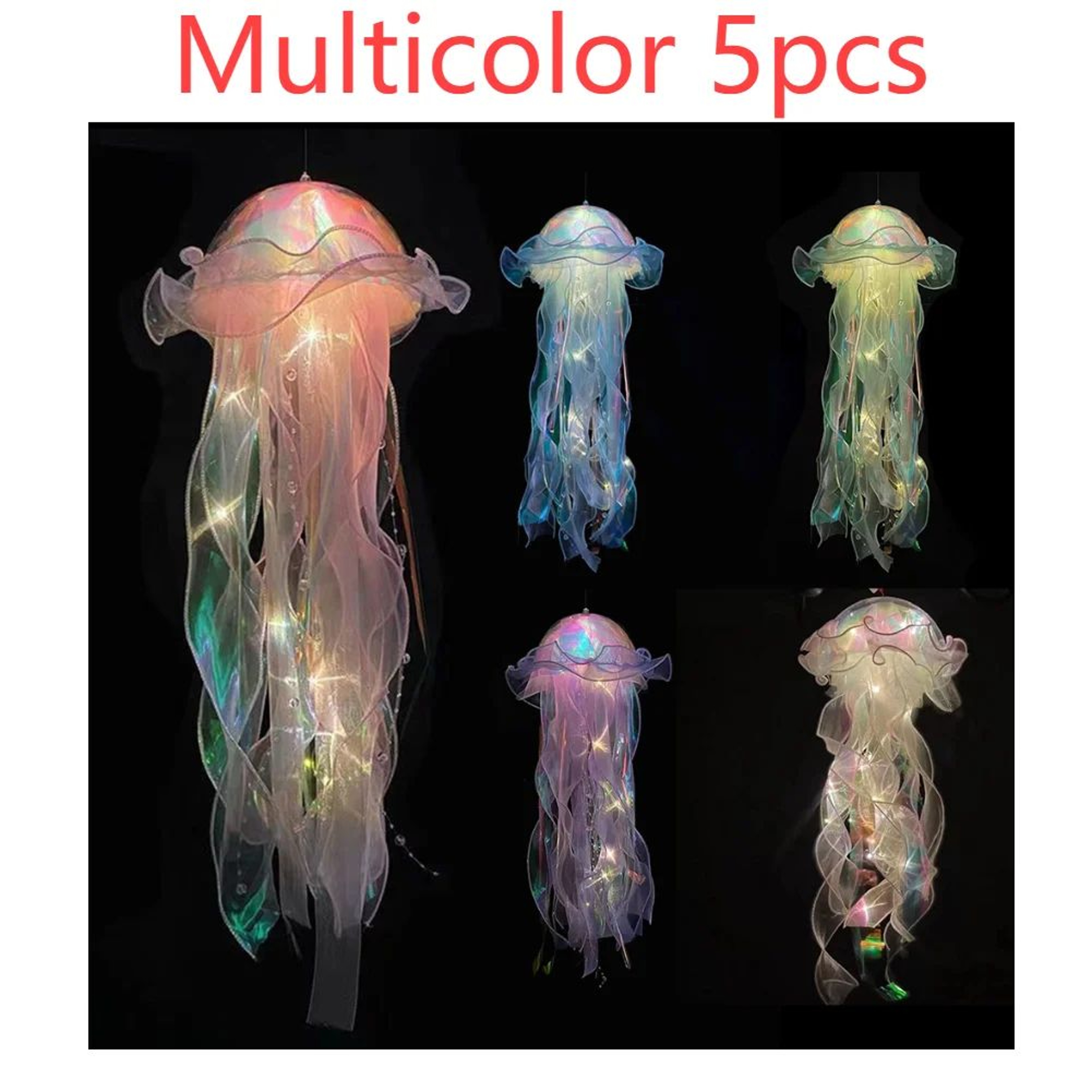 Colorful Jellyfish LED Pendant Light  Gradient Hanging Night Lamp For Indoor Garden  Festival Decor 9