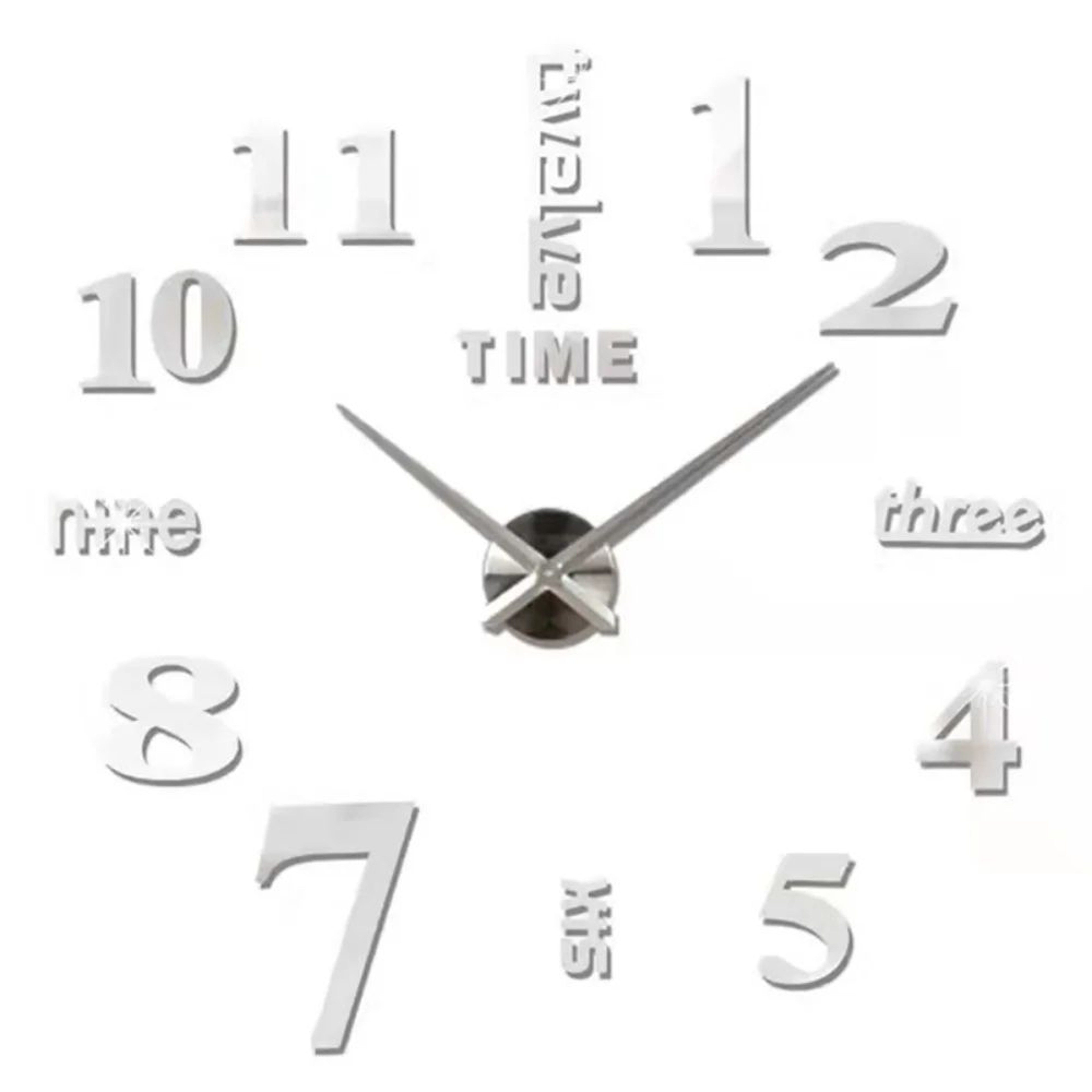 Modern 3D DIY Wall Clock  Large Acrylic Mirror Sticker Quartz Clock For Living Room Home Decor 18