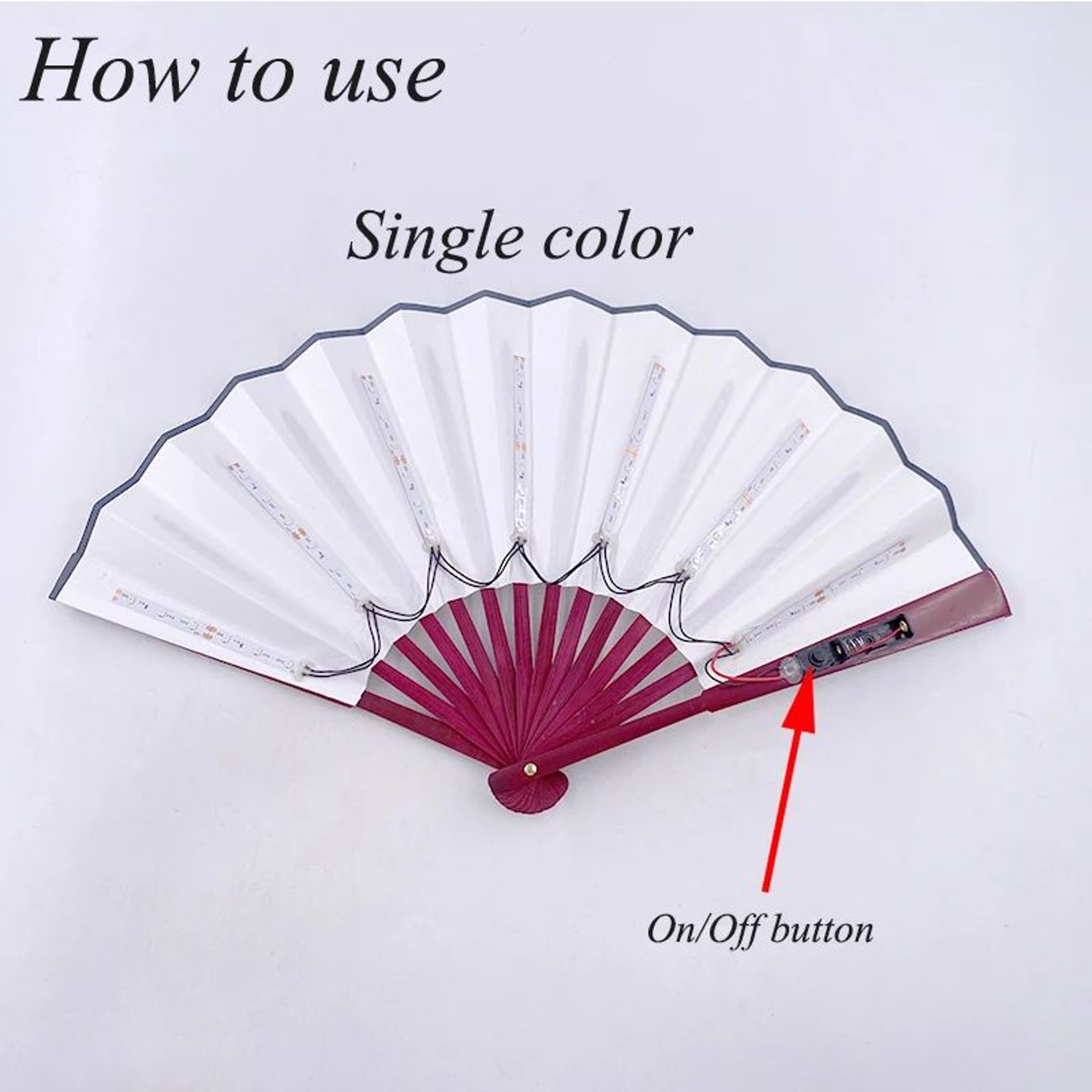 LED Neon Light Folding Fan  Glowing Rave Hand Fan For Party Festival  Performance Decor 4