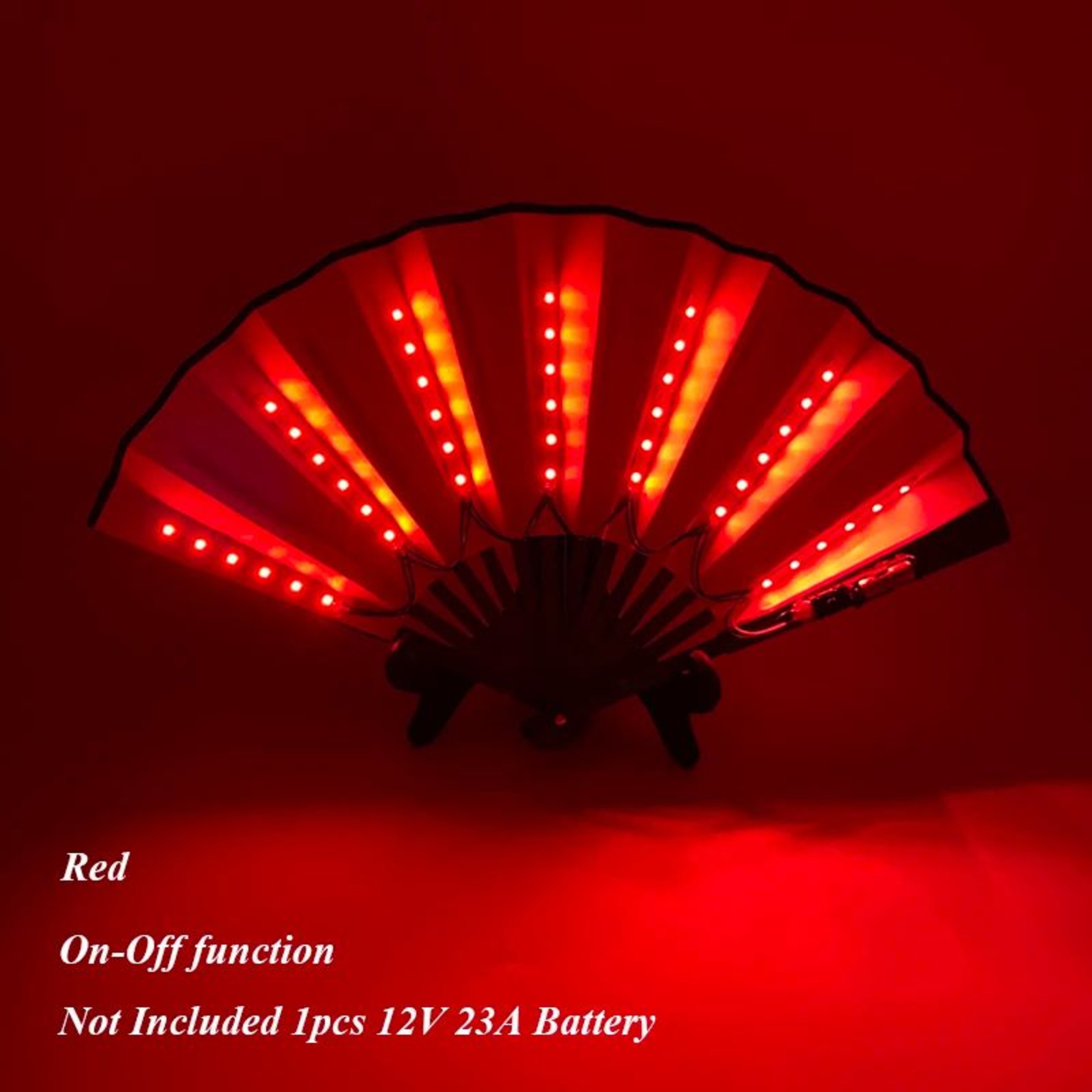 LED Neon Light Folding Fan  Glowing Rave Hand Fan For Party Festival  Performance Decor 6