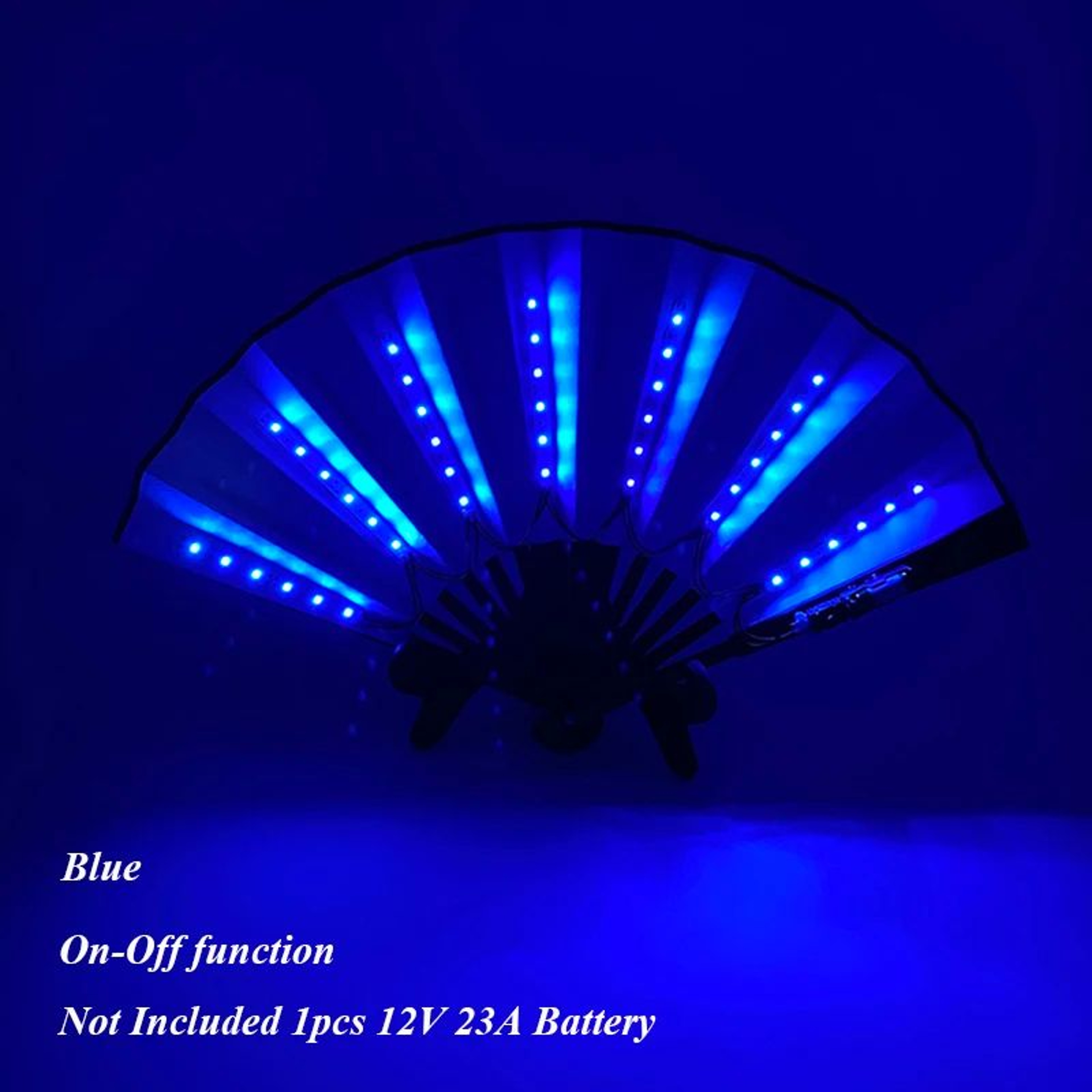 LED Neon Light Folding Fan  Glowing Rave Hand Fan For Party Festival  Performance Decor 7