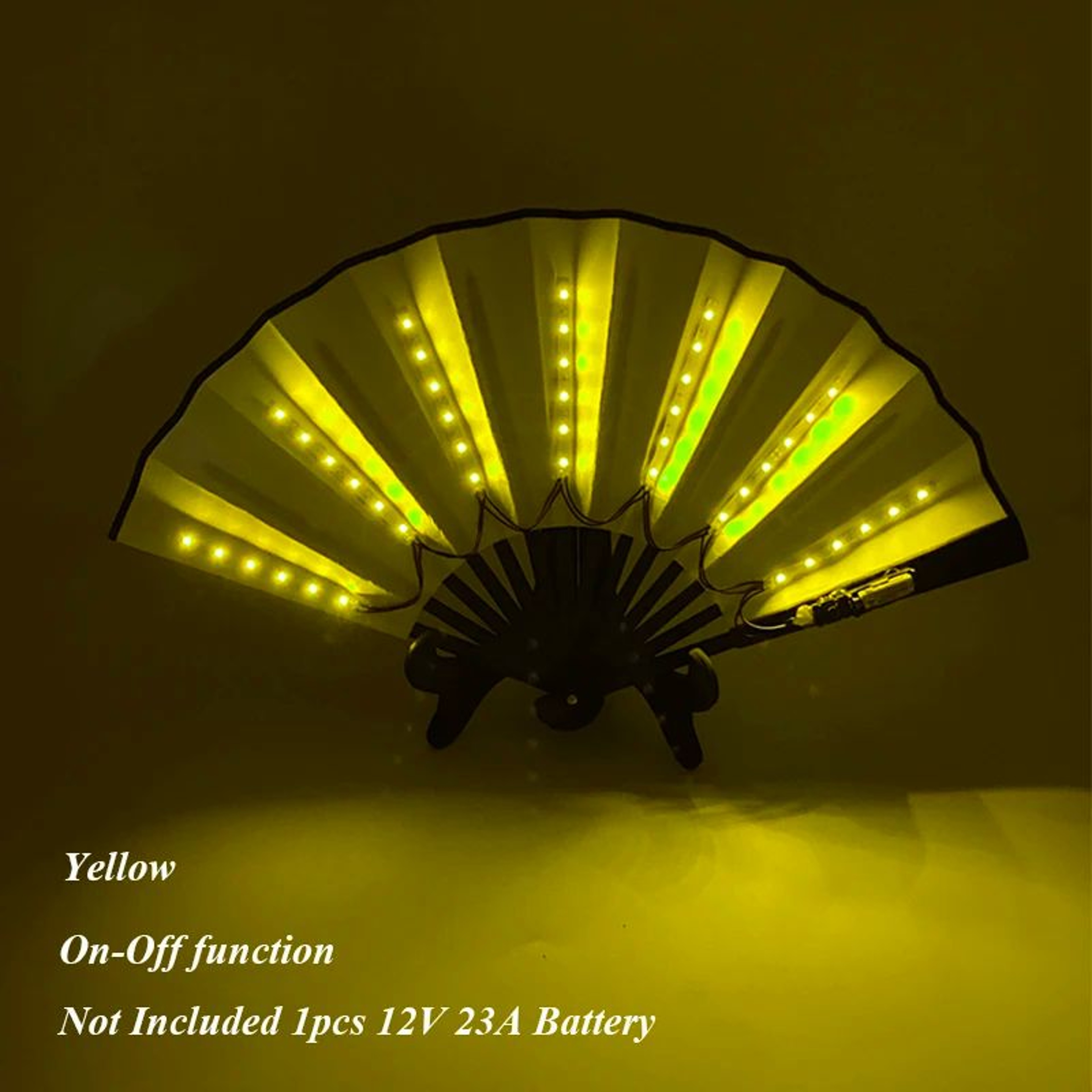 LED Neon Light Folding Fan  Glowing Rave Hand Fan For Party Festival  Performance Decor 8