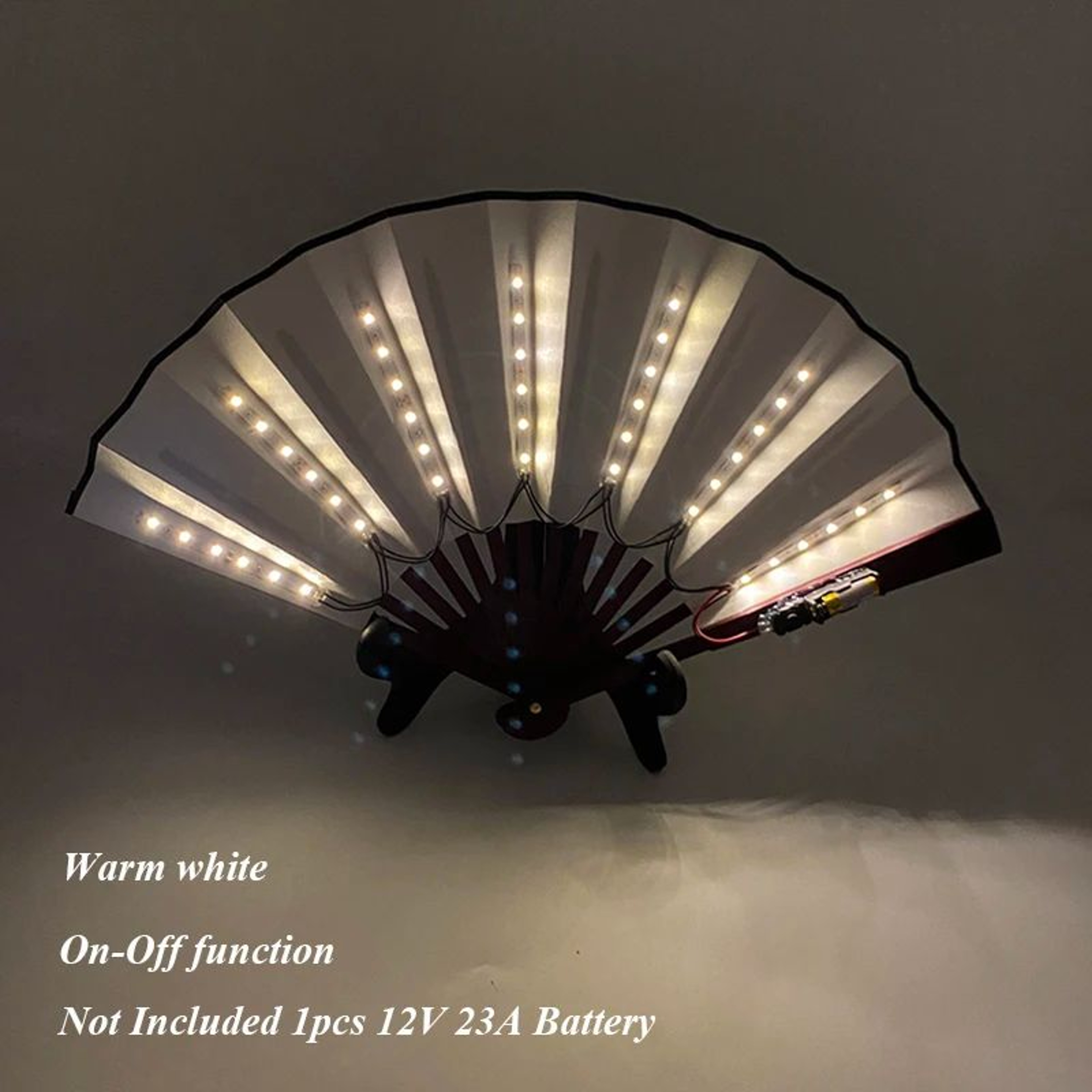 LED Neon Light Folding Fan  Glowing Rave Hand Fan For Party Festival  Performance Decor 9