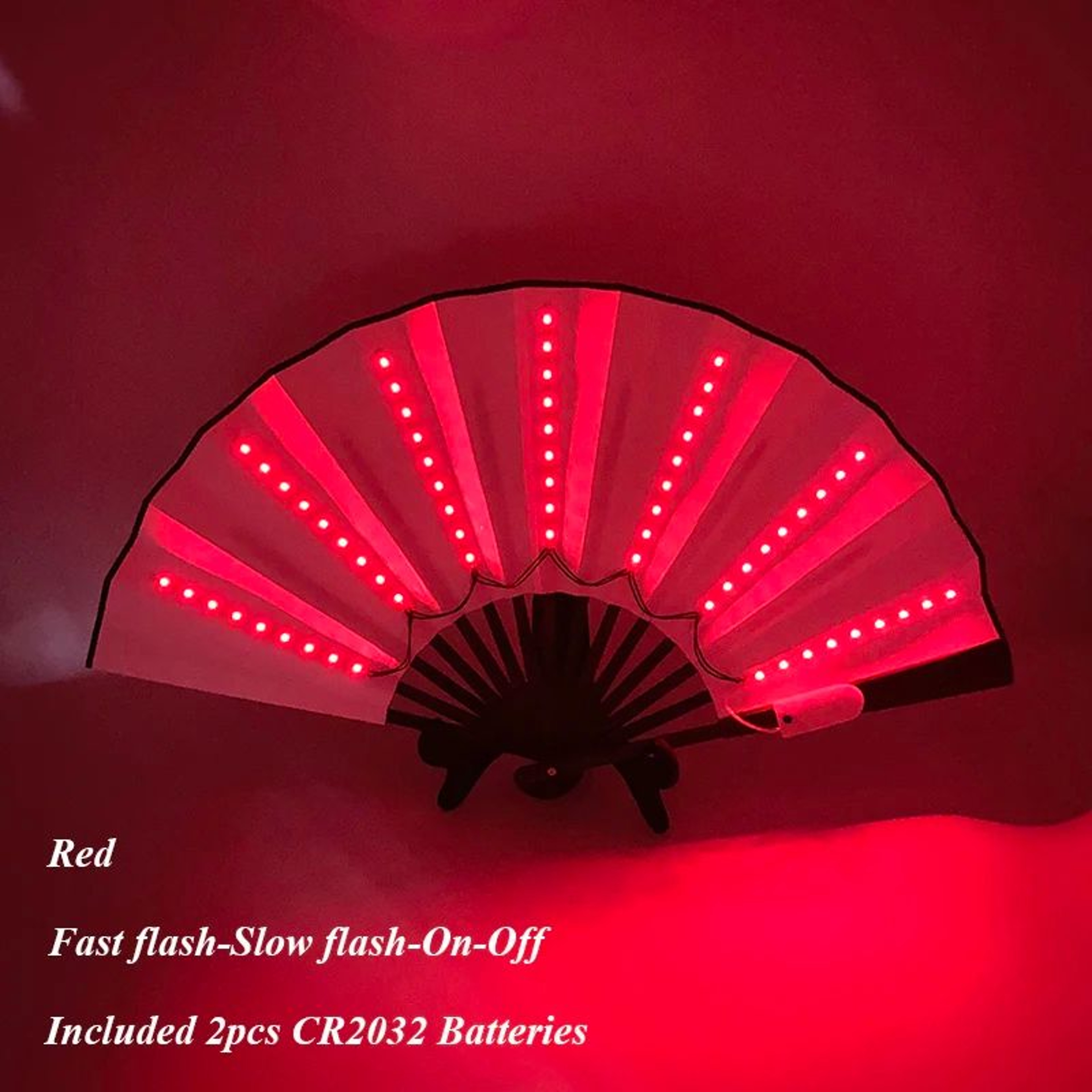 LED Neon Light Folding Fan  Glowing Rave Hand Fan For Party Festival  Performance Decor 16