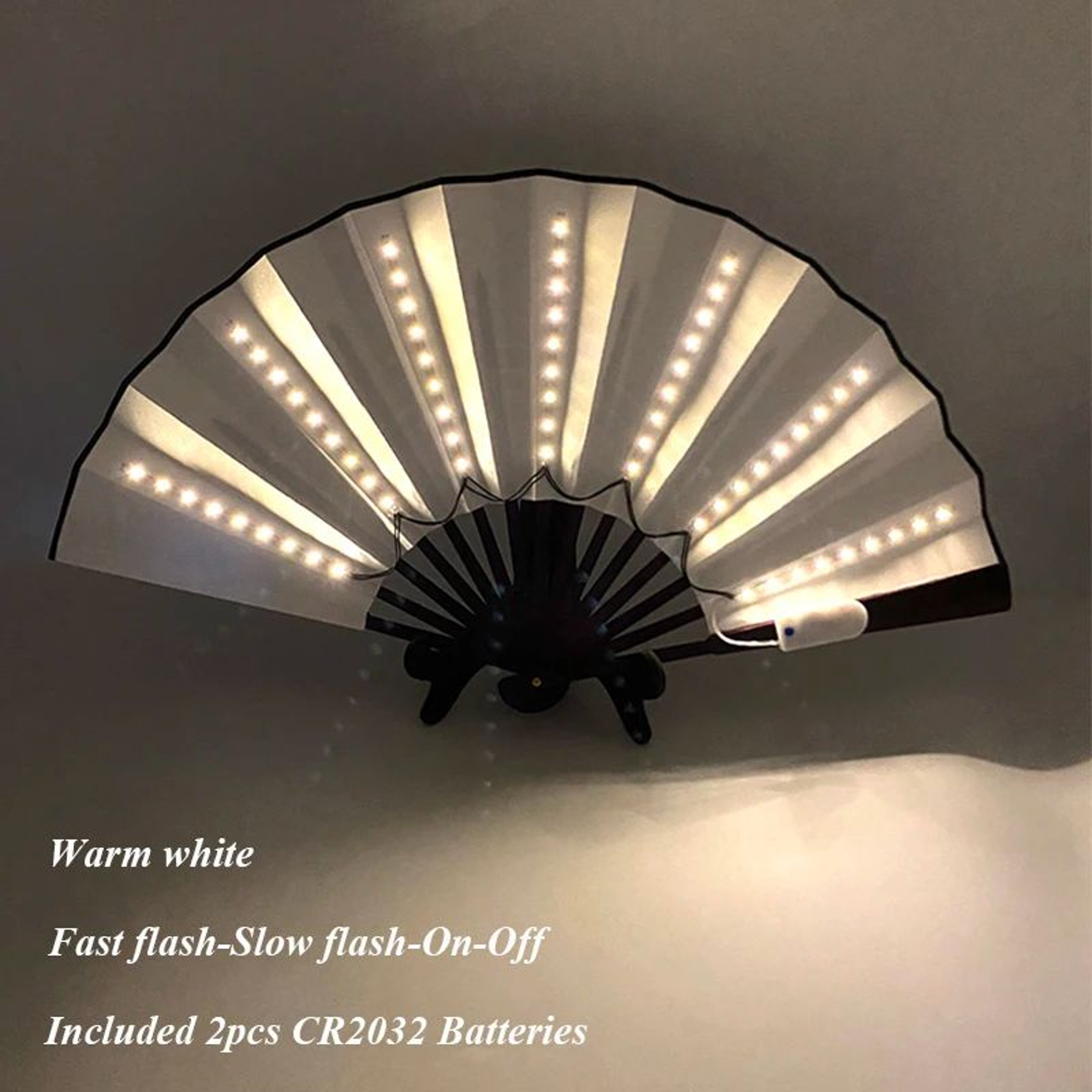 LED Neon Light Folding Fan  Glowing Rave Hand Fan For Party Festival  Performance Decor 19