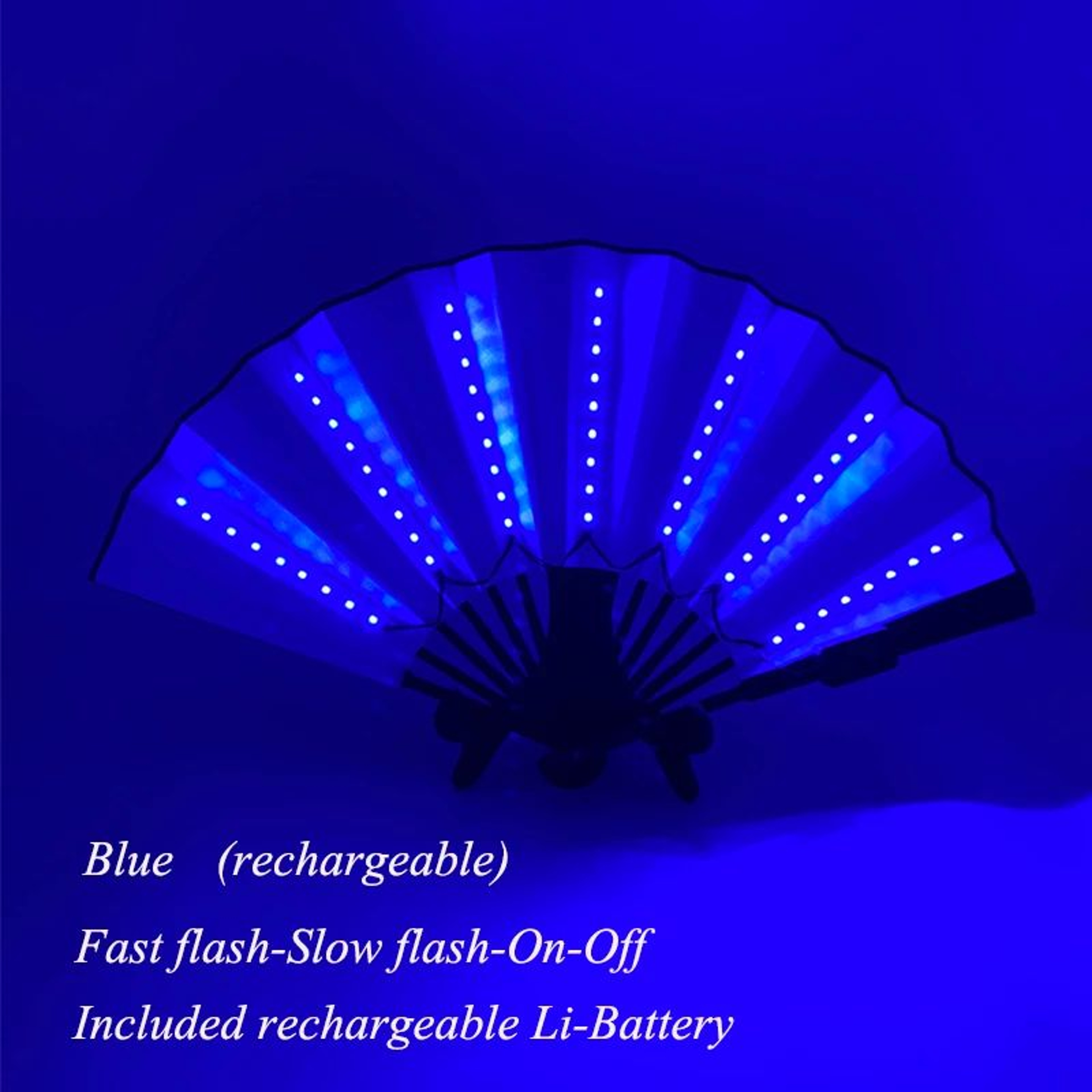 LED Neon Light Folding Fan  Glowing Rave Hand Fan For Party Festival  Performance Decor 22