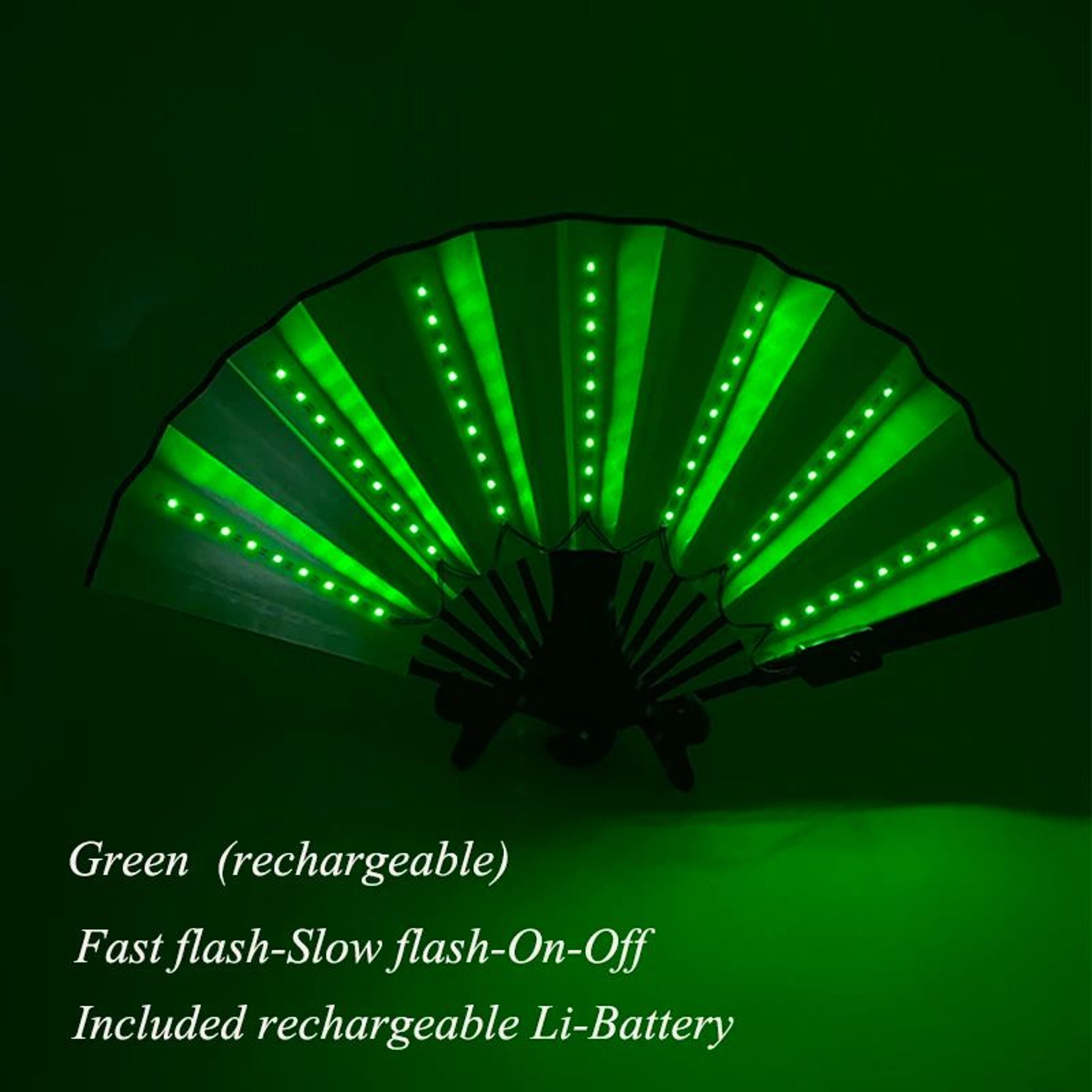 LED Neon Light Folding Fan  Glowing Rave Hand Fan For Party Festival  Performance Decor 25