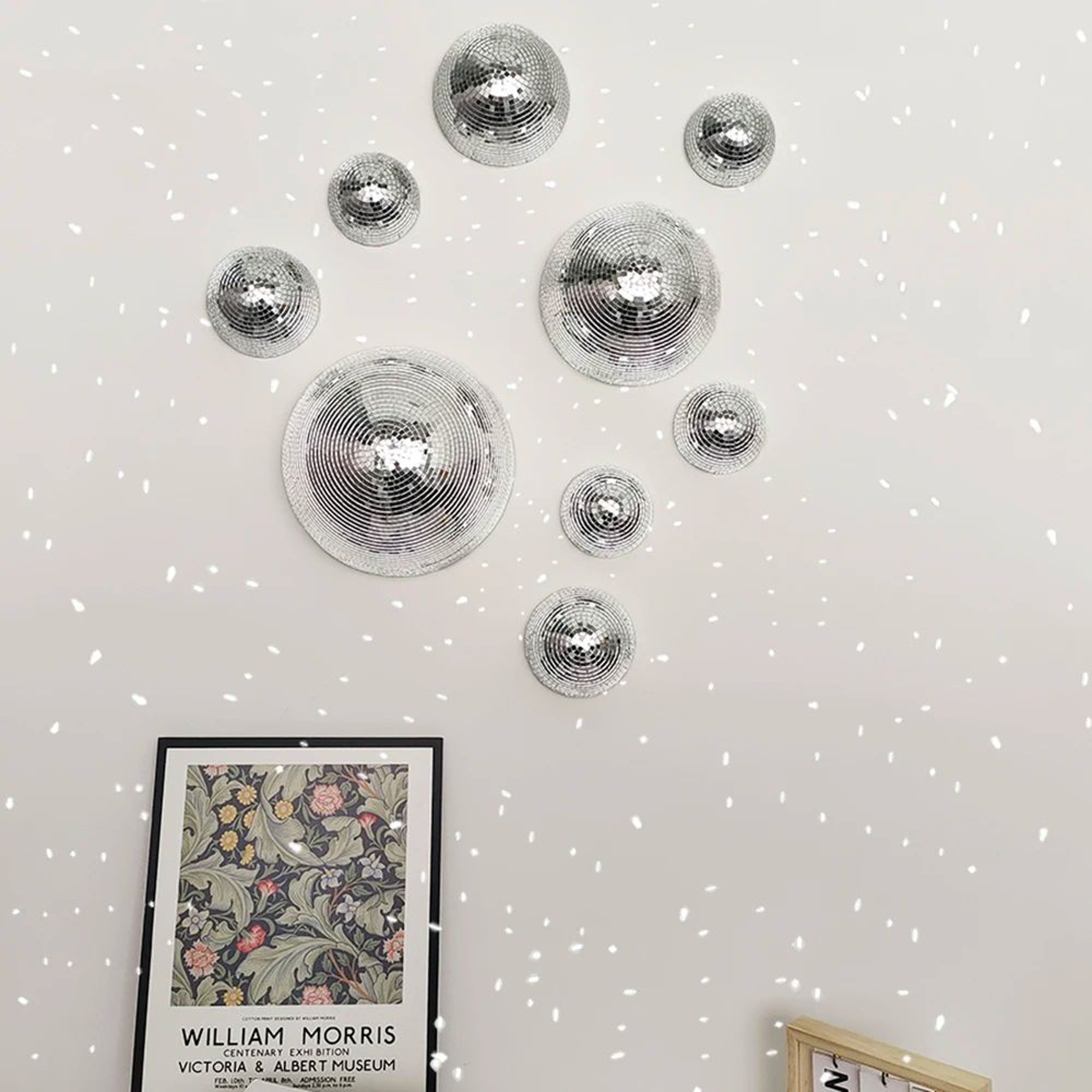 Wall Mounted Disco Ball Mirror Decor  Metallic Half Sphere Mirror Ball For Home Wedding  Party Wall 3