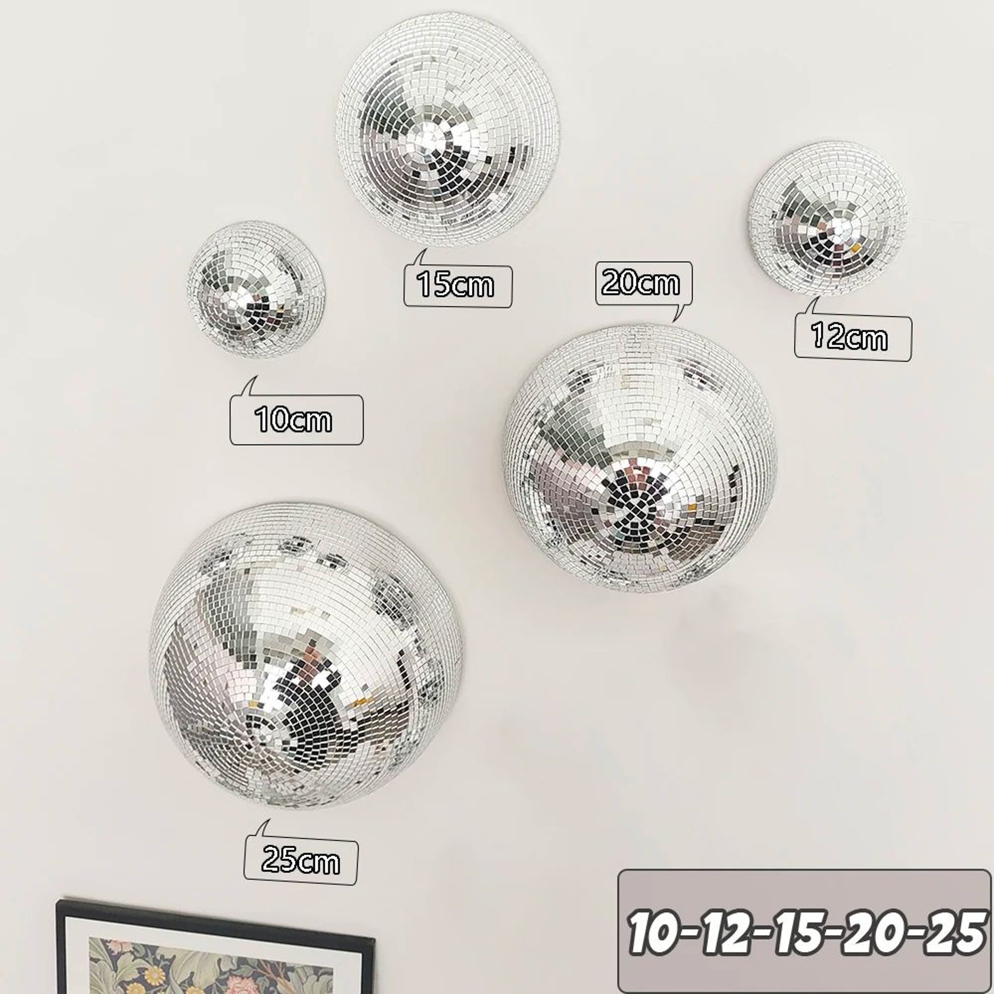 Wall Mounted Disco Ball Mirror Decor  Metallic Half Sphere Mirror Ball For Home Wedding  Party Wall 11
