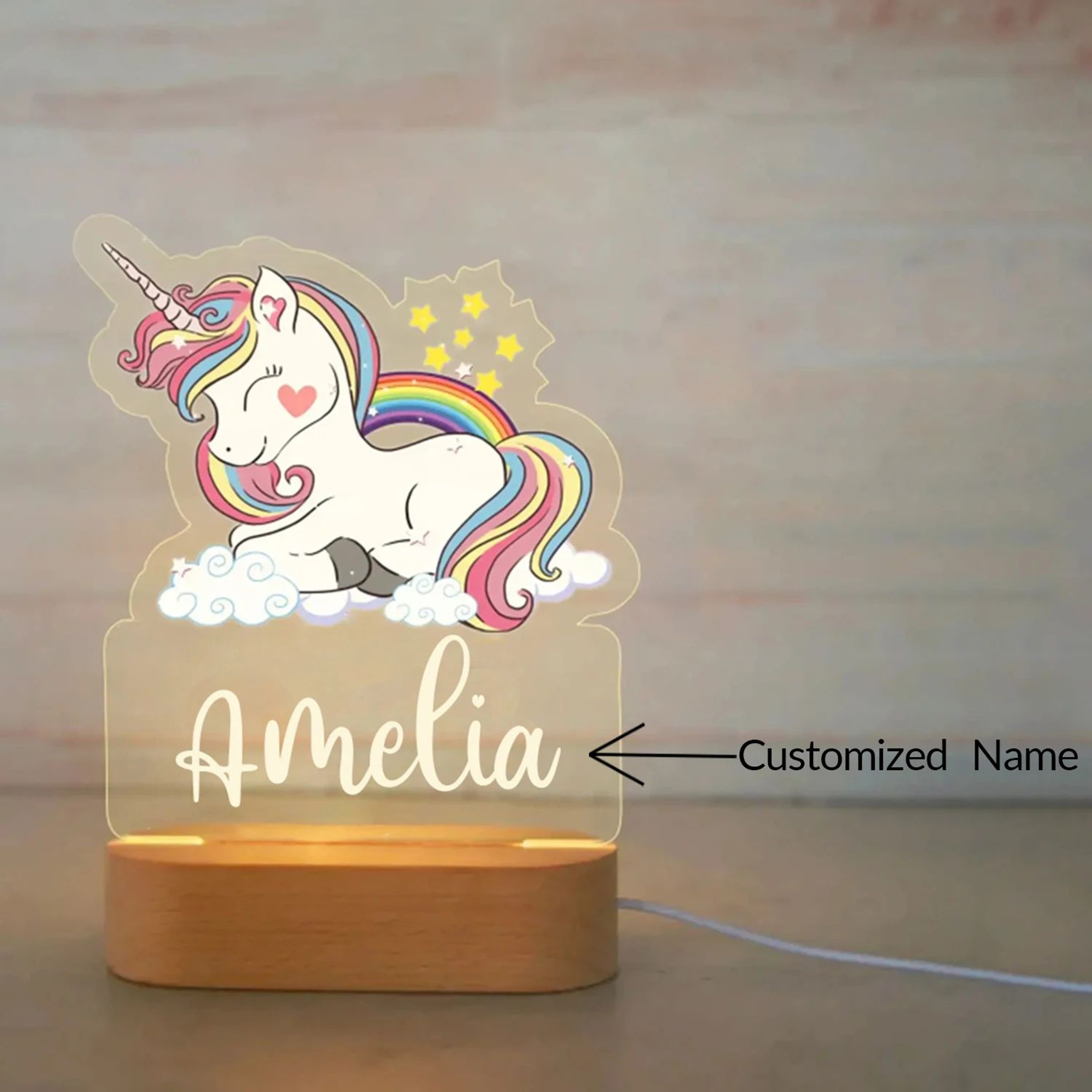 Personalized Animal LED Night Light  Custom Name Acrylic Lamp For Kids Bedroom  Baby Gift 1