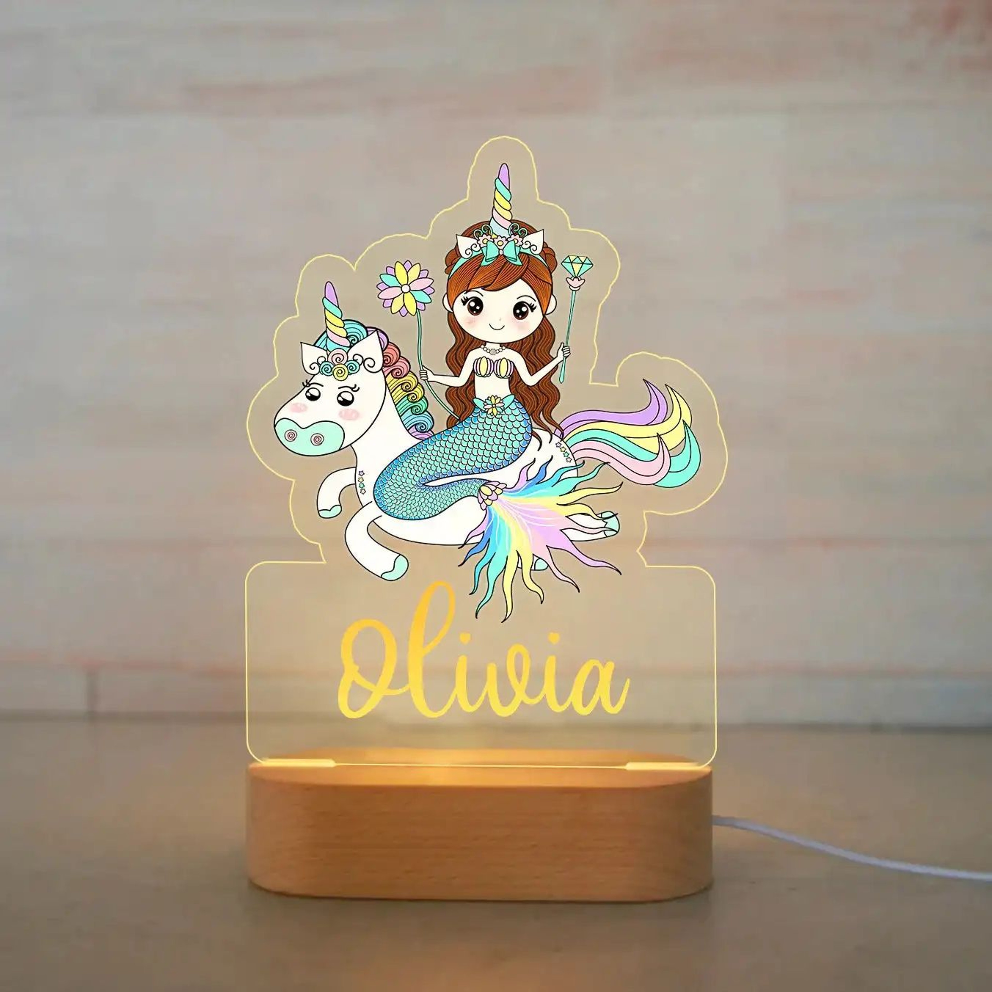 Personalized Animal LED Night Light  Custom Name Acrylic Lamp For Kids Bedroom  Baby Gift 21