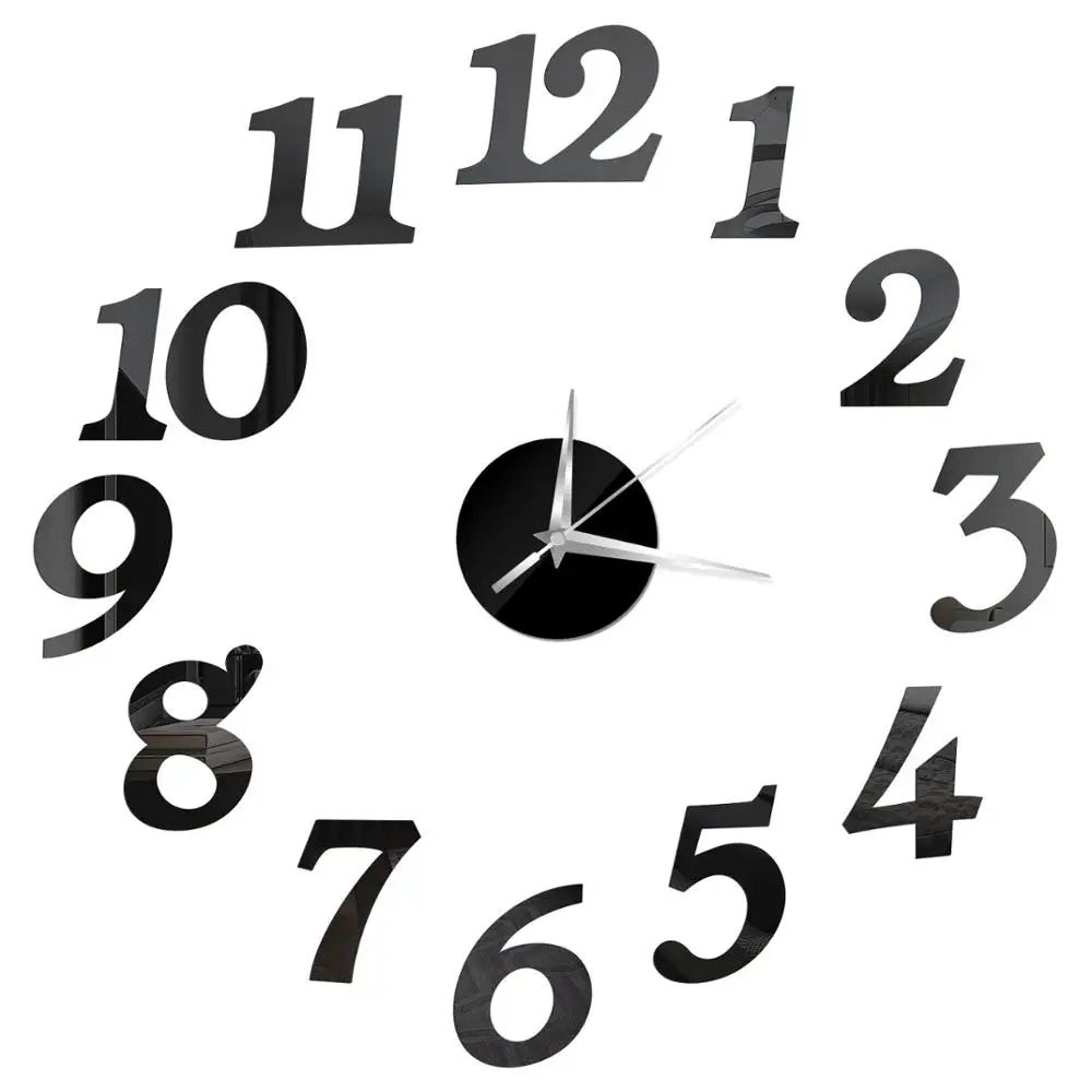 Frameless Mirror Wall Clock Sticker  DIY 2D Quartz Decorative Clock For Living Room Home Decor 7