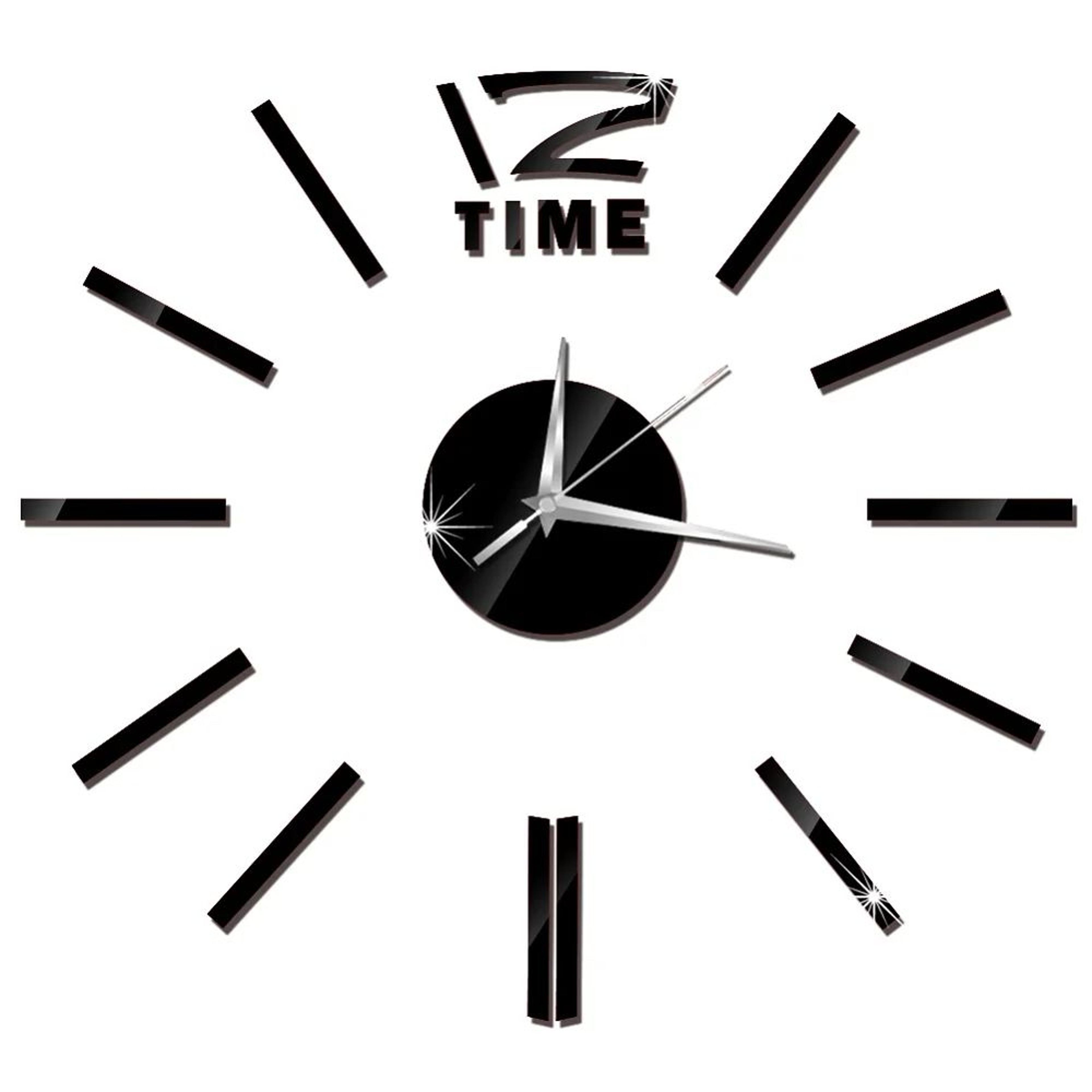 Frameless Mirror Wall Clock Sticker  DIY 2D Quartz Decorative Clock For Living Room Home Decor 9