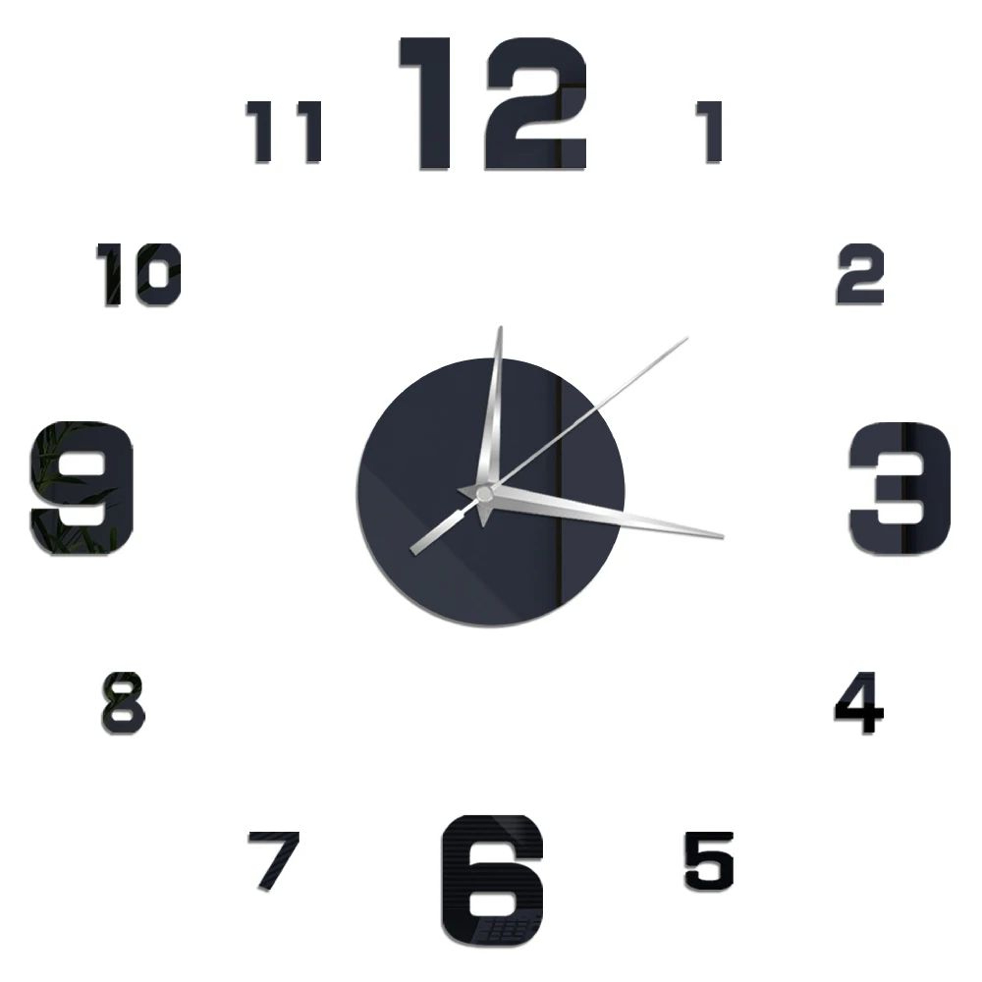 Frameless Mirror Wall Clock Sticker  DIY 2D Quartz Decorative Clock For Living Room Home Decor 11