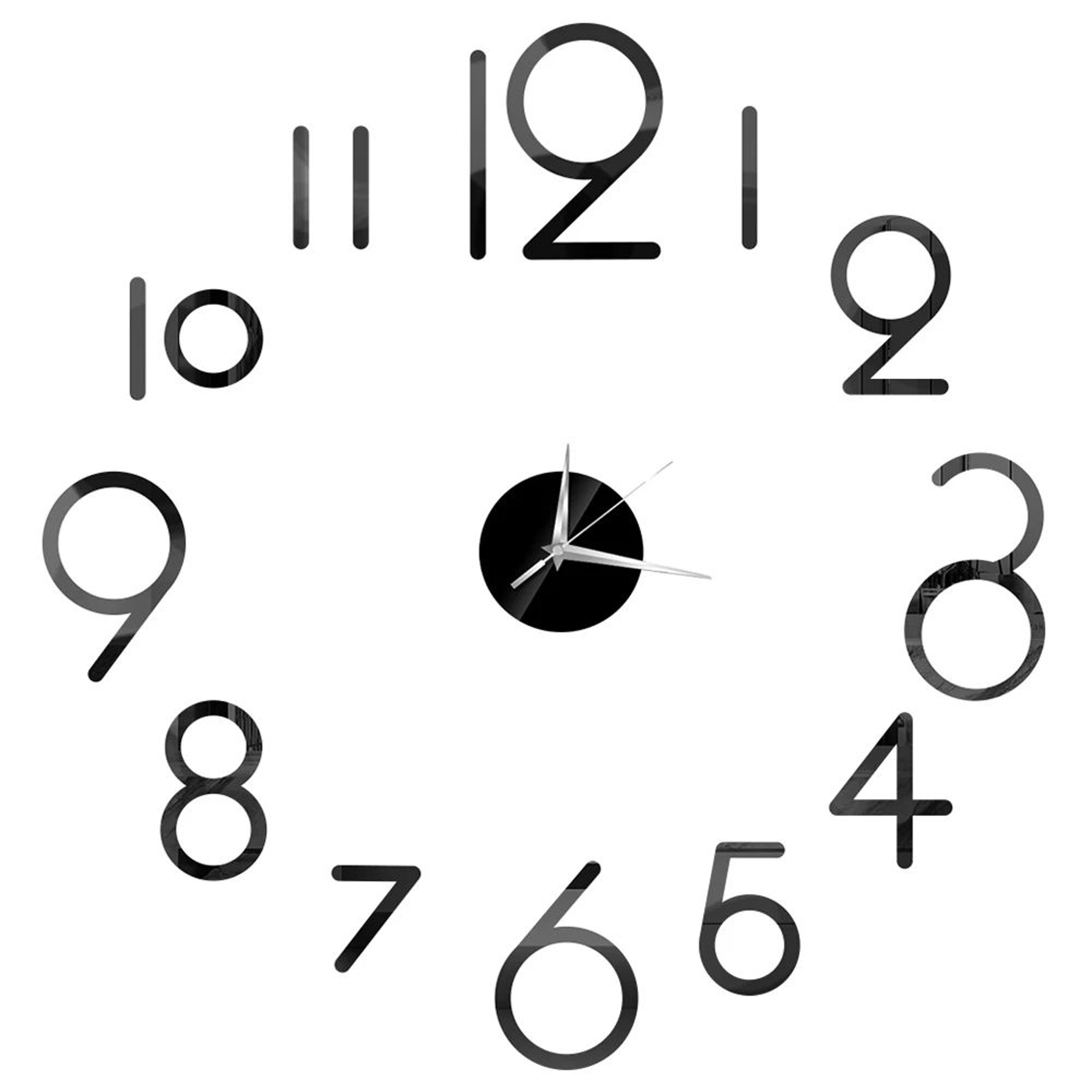 Frameless Mirror Wall Clock Sticker  DIY 2D Quartz Decorative Clock For Living Room Home Decor 15