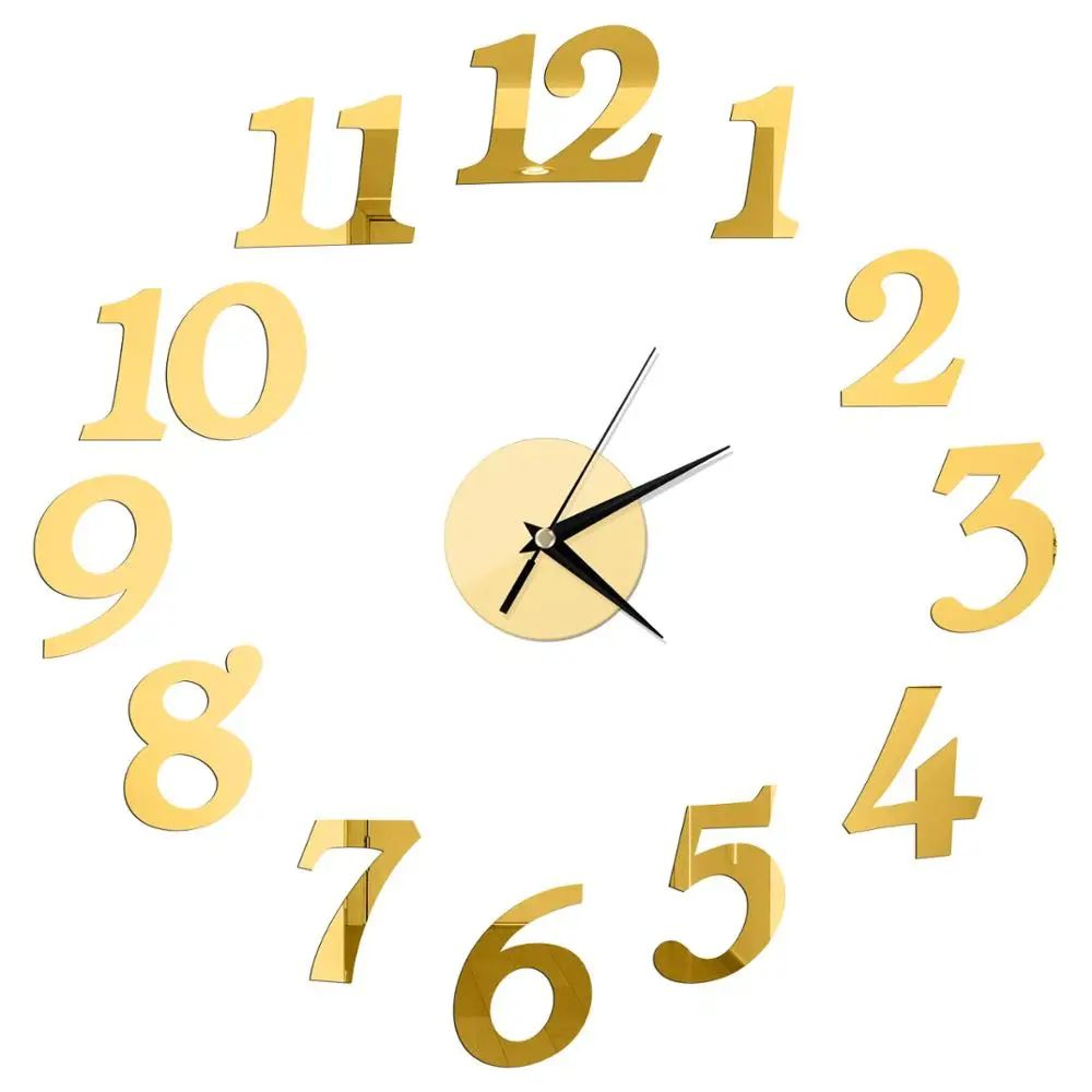 Frameless Mirror Wall Clock Sticker  DIY 2D Quartz Decorative Clock For Living Room Home Decor 18