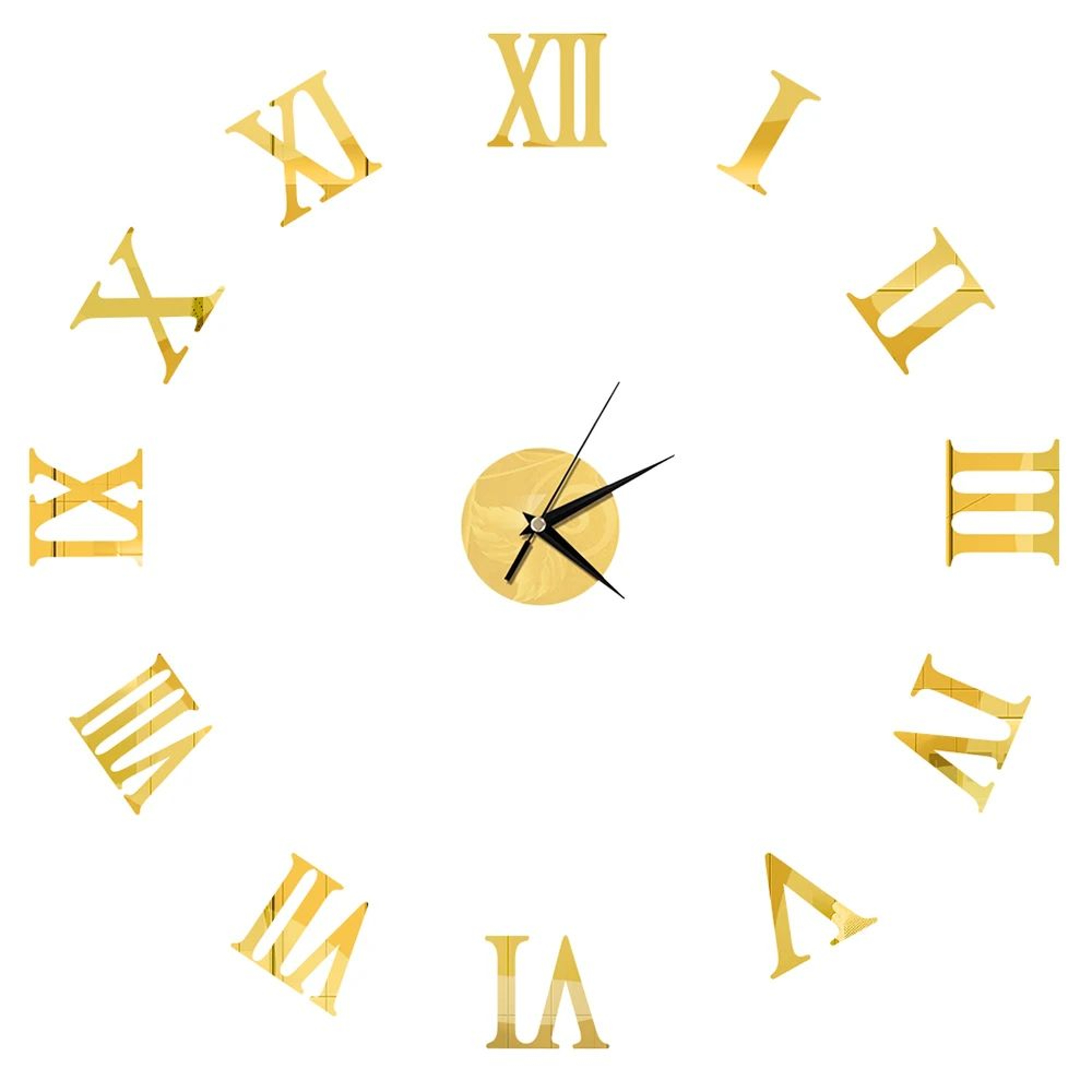 Frameless Mirror Wall Clock Sticker  DIY 2D Quartz Decorative Clock For Living Room Home Decor 25